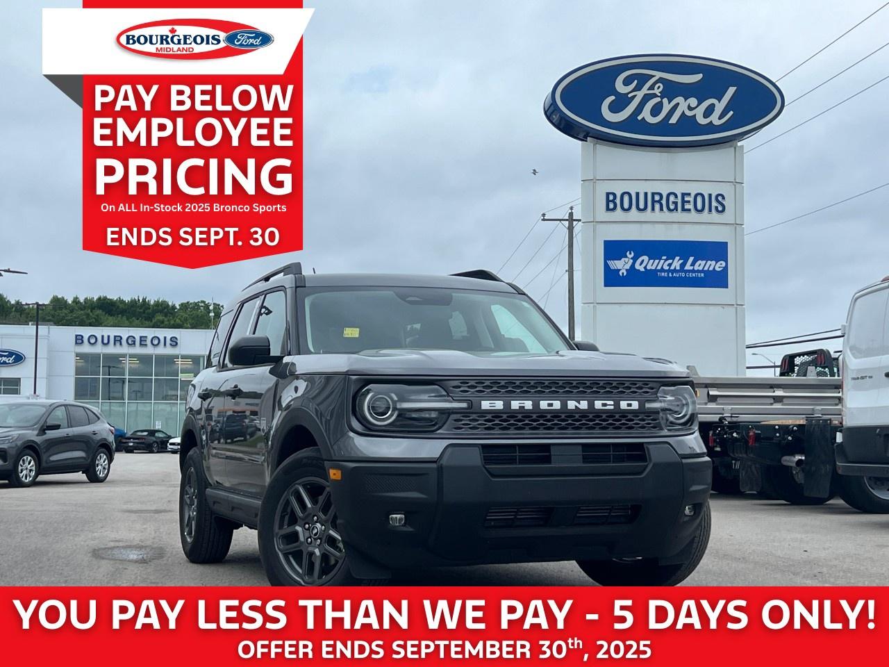 New 2025 Ford Bronco Sport Big Bend 4x4 for sale in Midland, ON