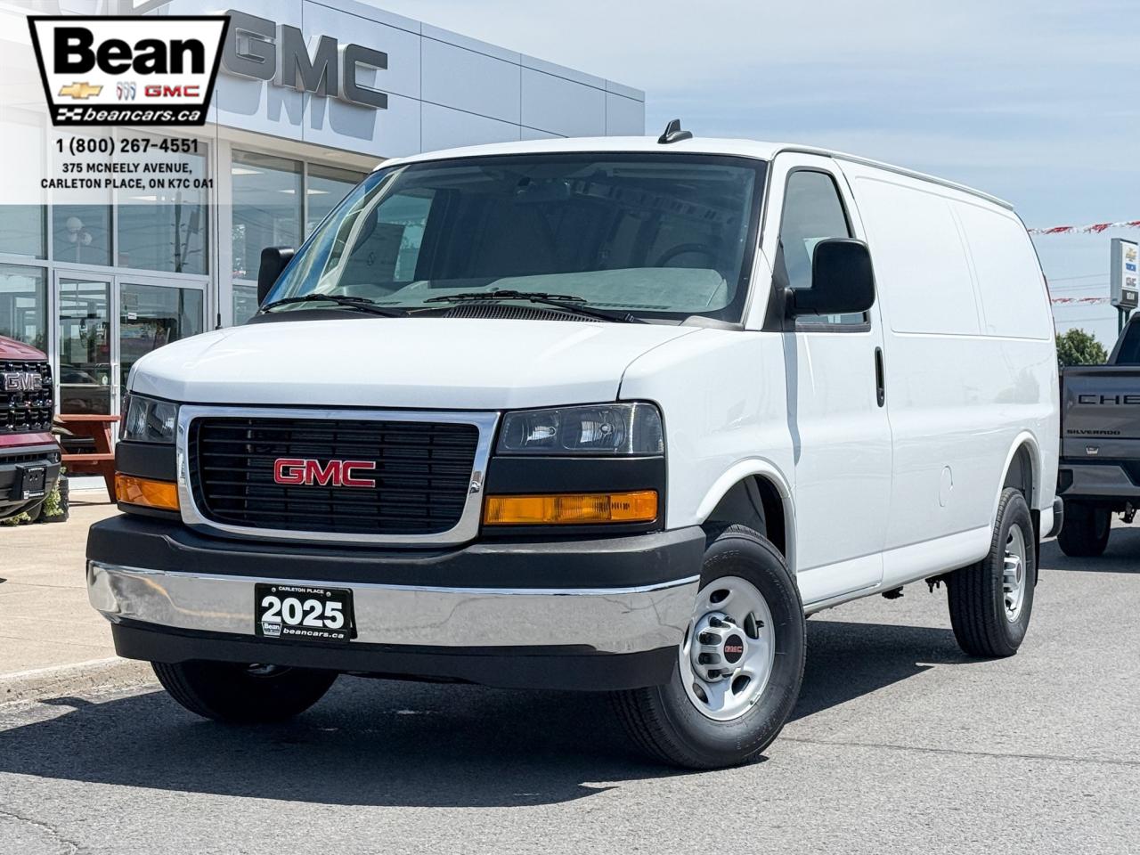 New 2025 GMC Savana 2500 Work Van 4.3L V6, REMOTE START/ENTRY, POWER DRIVER SEAT, AIR CONDITIONING, CRUISE CONTROL, MP3 PLAYER, BLUETOOTH, REAR VISION CAMERA for sale in Carleton Place, ON
