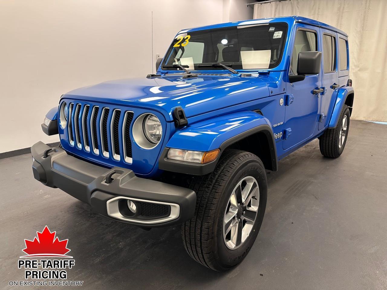 Used 2023 Jeep Wrangler Sahara 2.0L Fuel Efficient - Body Colour Matching Hard Top - Apple Car Play/Android Auto - Alpine Sound for sale in Lethbridge, AB