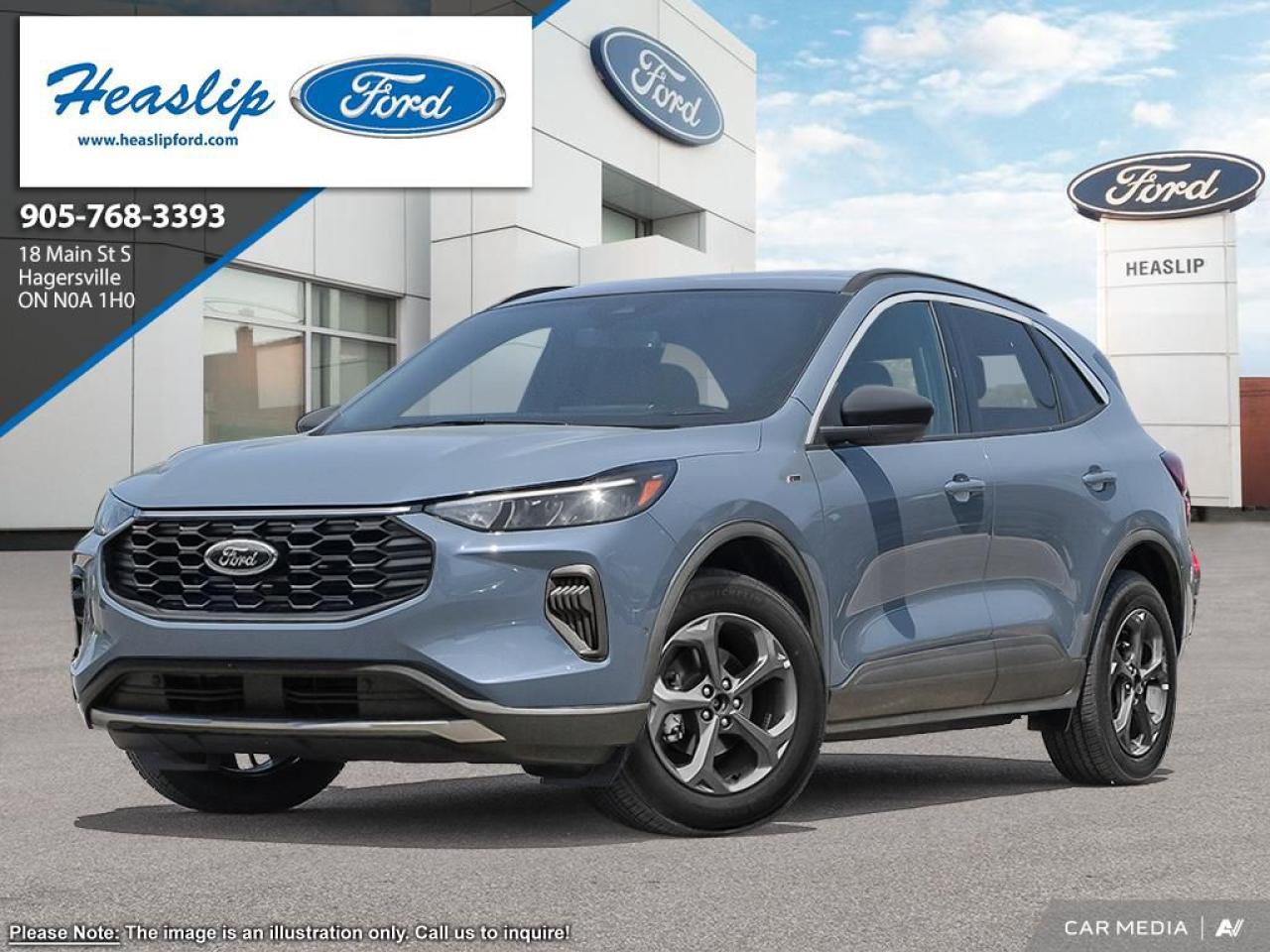 <p>Looking for a stylish and efficient SUV? Check out this brand-new 2025 Ford Escape ST-Line, available now at Heaslip Ford! This sleek crossover is ready to elevate your daily drives with its modern design and impressive features. The eye-catching Vapor Blue Metallic exterior is perfectly complemented by a comfortable Ebony interior, creating a sophisticated and inviting atmosphere.</p>
<p>This Escape ST-Line is a hybrid, offering impressive fuel economy without sacrificing performance. The front-wheel-drive configuration provides confident handling, while the variable transmission ensures a smooth and responsive driving experience. With its four-door design, this SUV offers plenty of space for passengers and cargo, making it ideal for both city commutes and weekend adventures.</p>
<p>Here are five standout features of this 2025 Ford Escape ST-Line:</p>
<ul>
<li><strong>Fuel-Efficient Hybrid Powertrain:</strong> Experience the perfect blend of power and efficiency with the 2.5L IVCT Atkinson Cycle I-4 Hybrid engine.</li>
<li><strong>Sporty ST-Line Styling:</strong> Turn heads with the ST-Lines distinctive design elements, inside and out.</li>
<li><strong>Comfortable Interior:</strong> Sink into the supportive Partial Vinyl & Cloth Sport Contour Bucket Seats and enjoy a premium driving experience.</li>
<li><strong>Cold Weather Package:</strong> Stay comfortable during those chilly Canadian winters.</li>
<li><strong>Convenient Features:</strong> Enjoy added convenience with the included front and rear floor liners with carpet mats.</li>
</ul>
<p><strong><em>Powered by AutoIntelligence™</em></strong>
Vehicle information has been generated using artificial intelligence and is provided for informational purposes only. While efforts are made to ensure accuracy, please confirm all details directly with the dealer.</p>
