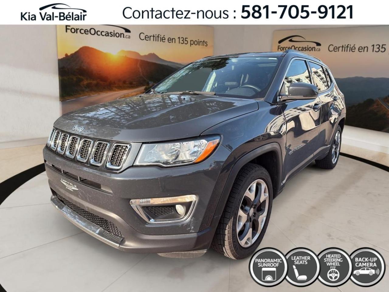 Used 2018 Jeep Compass LIMITED *4X4 *180HP *CUIR *CAMERA *CRUISE *BI-ZONE for sale in Québec, QC