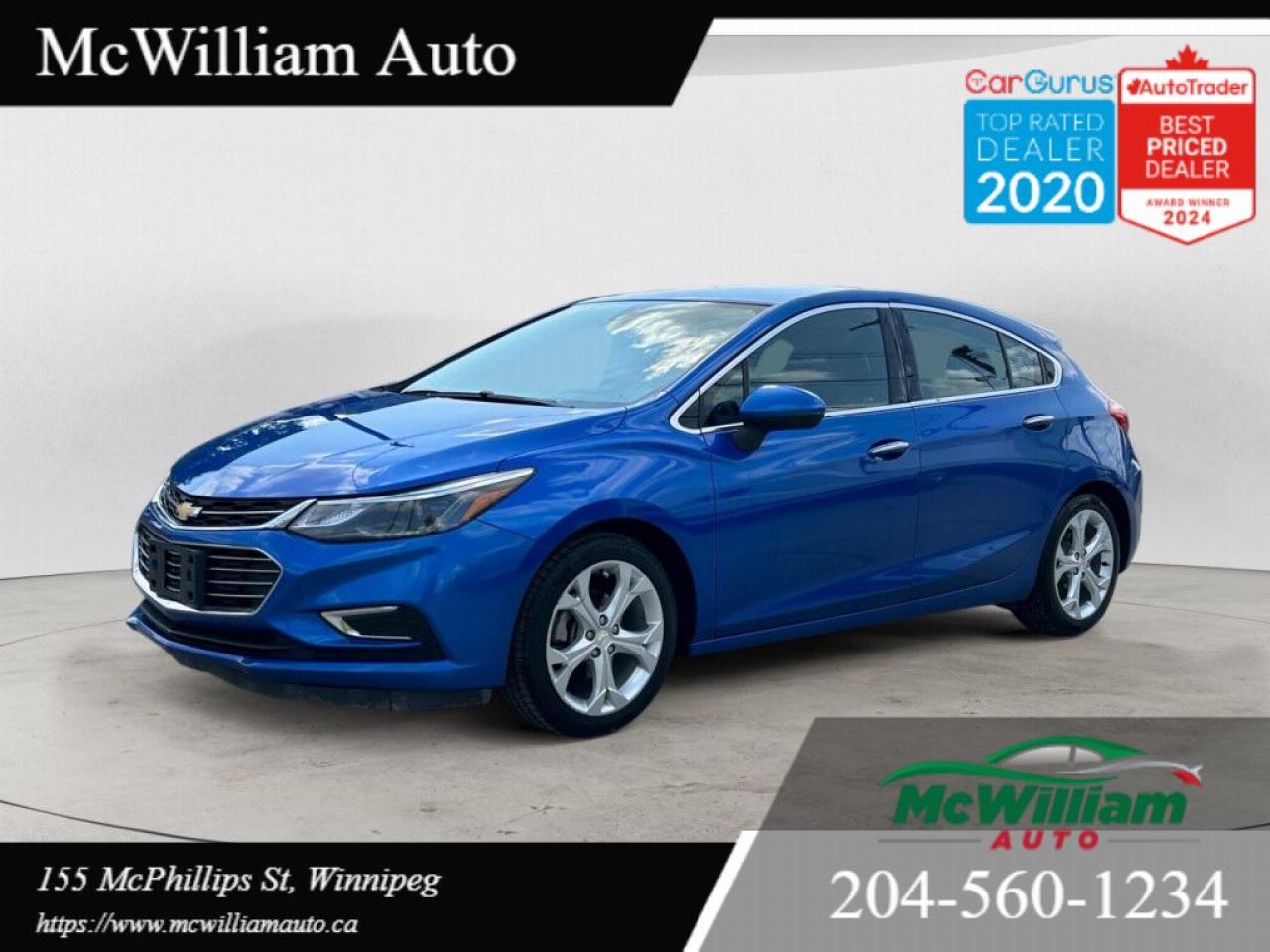 Used 2017 Chevrolet Cruze Premier |RMT START|HTD SEATS & WHEEL|SUN ROOF|LTHR SEATS|BACK UP CAM| for sale in Winnipeg, MB