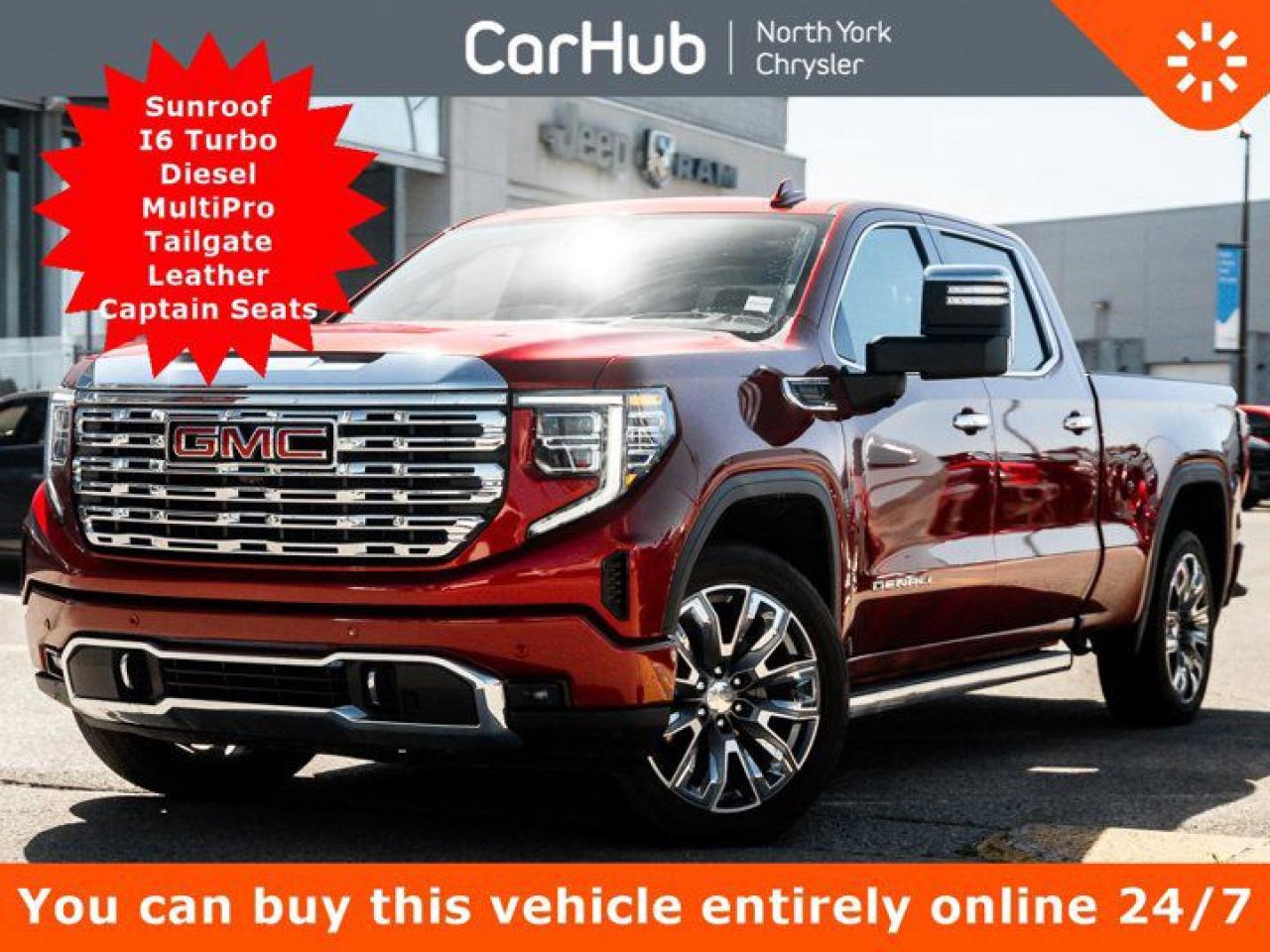 Used 2023 GMC Sierra 1500 Denali 157'' Sunroof I6 MultiPro Tailgate 13.4'' Screen Leather Captain Seats for sale in Thornhill, ON
