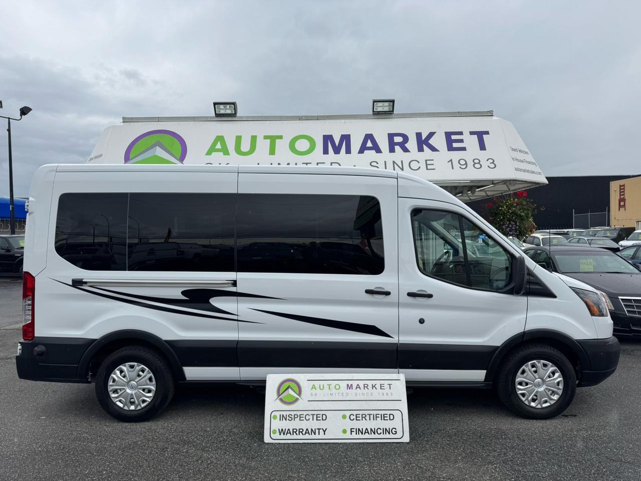 CALL OR TEXT KARL @ 6-0-4-2-5-0-8-6-4-6 FOR INFO & TO CONFIRM WHICH LOCATION.<br /><br />SUPER CLEAN TRANSIT 15 PASSNGER VAN. GOV'T CERTIFIED AND READY TO GO. LOCAL WITH NO ACCIDENTS. TIRES ARE NEARLY NEW AT 90% STILL AND THE BRAKES HAVE TONS OF LIFE LEFT ON THEM. THESE ARE HARD TO FIND IN NICE CLEAN CONDITION, DON'T MISS THIS ONE.&nbsp;<br /><br />2 LOCATIONS TO SERVE YOU, BE SURE TO CALL FIRST TO CONFIRM WHERE THE VEHICLE IS.<br /><br />We are a family owned and operated business for 40 years. Since 1983 we have been committed to offering outstanding vehicles backed by exceptional customer service, now and in the future. Whatever your specific needs may be, we will custom tailor your purchase exactly how you want or need it to be. All you have to do is give us a call and we will happily walk you through all the steps with no stress and no pressure.<br /><br />&nbsp; &nbsp; &nbsp; &nbsp; &nbsp; &nbsp; &nbsp; &nbsp; &nbsp; &nbsp; &nbsp; &nbsp; &nbsp; &nbsp; &nbsp; &nbsp; &nbsp; &nbsp; &nbsp; &nbsp; &nbsp; &nbsp; WE ARE THE HOUSE OF YES!<br /><br />ADDITIONAL BENEFITS WHEN BUYING FROM SK AUTOMARKET:<br /><br />-ON SITE FINANCING THROUGH OUR 17 AFFILIATED BANKS AND VEHICLE &nbsp;&nbsp;&nbsp;&nbsp;&nbsp;&nbsp;&nbsp;&nbsp;&nbsp;&nbsp;&nbsp;&nbsp;&nbsp;&nbsp;&nbsp;&nbsp;&nbsp;&nbsp;&nbsp;&nbsp;&nbsp;&nbsp;&nbsp;&nbsp;&nbsp;&nbsp;&nbsp;&nbsp;&nbsp;&nbsp;&nbsp;&nbsp;&nbsp;&nbsp;&nbsp;&nbsp;&nbsp;&nbsp;&nbsp;&nbsp;&nbsp;&nbsp;&nbsp;&nbsp;&nbsp;&nbsp;&nbsp;&nbsp;&nbsp;&nbsp;&nbsp;&nbsp;&nbsp;&nbsp;&nbsp;&nbsp;&nbsp;&nbsp;&nbsp;&nbsp;&nbsp;&nbsp;&nbsp;&nbsp;&nbsp;&nbsp;&nbsp;&nbsp;&nbsp;&nbsp;&nbsp;&nbsp;&nbsp;&nbsp;&nbsp;&nbsp;&nbsp;&nbsp;&nbsp;&nbsp;&nbsp;&nbsp;&nbsp;&nbsp;&nbsp;&nbsp;&nbsp;&nbsp;&nbsp;&nbsp;&nbsp;&nbsp;&nbsp;&nbsp;&nbsp;&nbsp;&nbsp;&nbsp;&nbsp;&nbsp;&nbsp;&nbsp;&nbsp;&nbsp;&nbsp;&nbsp;&nbsp;&nbsp;&nbsp;&nbsp;&nbsp;&nbsp;&nbsp;&nbsp;&nbsp;&nbsp;&nbsp;FINANCE COMPANIES.<br />-IN HOUSE LEASE TO OWN PROGRAM.<br />-EVERY VEHICLE HAS UNDERGONE A 120 POINT COMPREHENSIVE INSPECTION.<br />-EVERY PURCHASE INCLUDES A FREE POWERTRAIN WARRANTY.<br />-EVERY VEHICLE INCLUDES A CARFAX AND ICBC DAMAGE REPORT.<br />-EVERY VEHICLE IS GUARANTEED LIEN FREE.<br />-DISCOUNTED RATES ON PARTS AND SERVICE FOR YOUR NEW CAR AND ANY OTHER&nbsp; &nbsp;FAMILY CARS THAT NEED WORK NOW AND IN THE FUTURE.<br />-40 YEARS IN THE VEHICLE SALES INDUSTRY.<br />-A+++ MEMBER OF THE BETTER BUSINESS BUREAU.<br />-RATED&nbsp;TOP DEALER BY CARGURUS 5 YEARS IN A ROW<br />-MEMBER&nbsp;IN GOOD STANDING WITH THE VEHICLE SALES AUTHORITY OF BRITISH&nbsp; &nbsp;COLUMBIA.<br />-MEMBER OF THE AUTOMOTIVE RETAILERS ASSOCIATION.<br />-COMMITTED CONTRIBUTOR TO OUR LOCAL COMMUNITY AND THE RESIDENTS OF BC.<br /> This vehicle has been Fully Inspected, Certified and Qualifies for Our Free Extended Warranty.Don't forget to ask about our Great Finance and Lease Rates. We also have a Options for Buy Here Pay Here and Lease to Own for Good Customers in Bad Situations. 2 locations to help you, White Rock and Langley. Be sure to call before you come to confirm the vehicles location and availability or look us up at www.automarketsales.com. White Rock 604-542-4970 and Langley 604-533-1310. Serving Surrey, Delta, Langley, Richmond, Vancouver, all of BC and western Canada. Financing & leasing available. CALL SK AUTOMARKET LTD. 6045424970. Call us toll-free at 1 877 813-6807. $999 Documentation fee (negotiable) and applicable taxes are in addition to advertised prices. LANGLEY LOCATION DEALER# 40038 S. SURREY LOCATION DEALER #9987