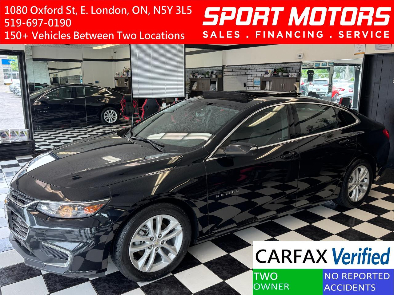 Used 2017 Chevrolet Malibu LT+Roof+Blind Spot+Collision Alert+ for sale in London, ON