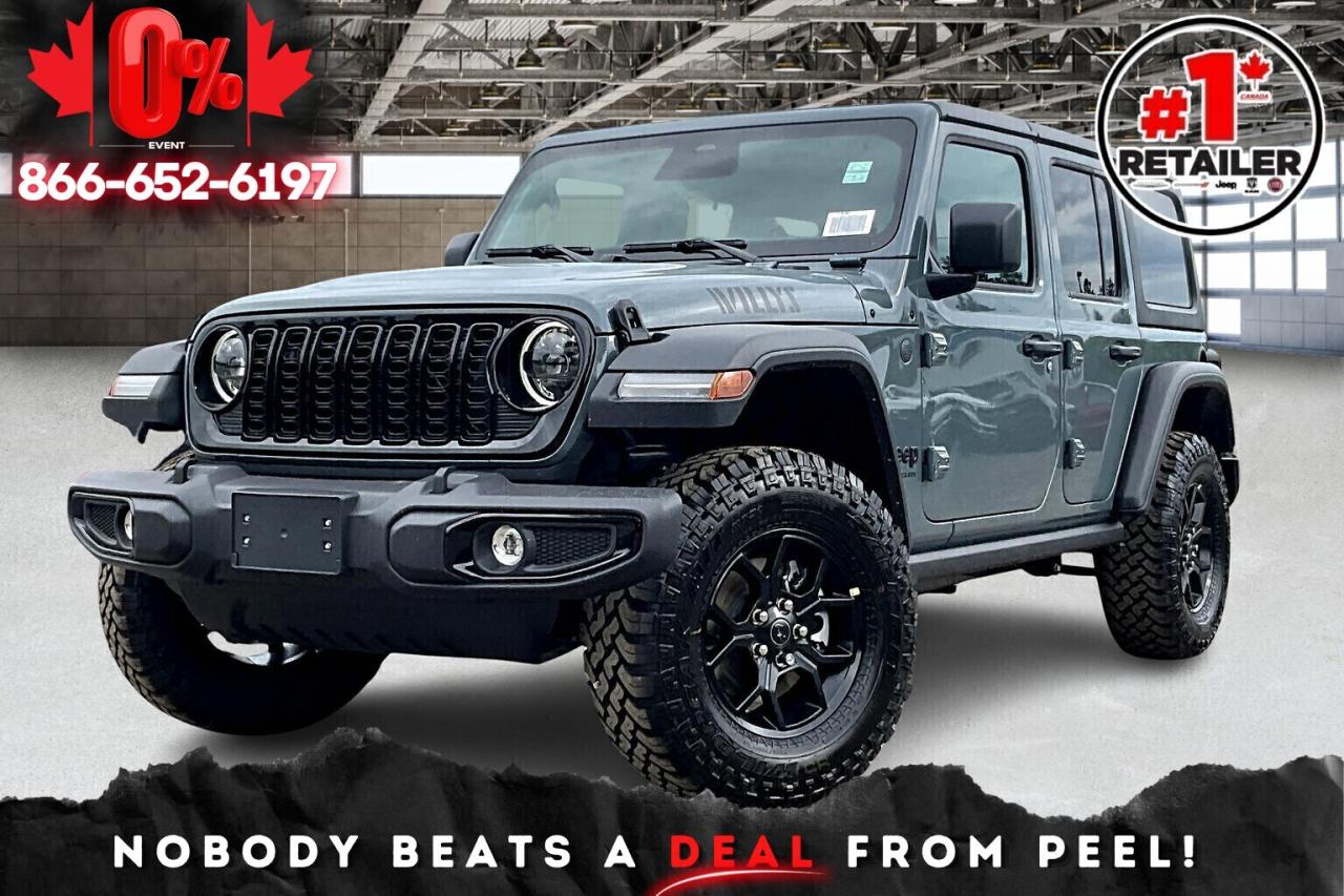 New 2025 Jeep Wrangler WILLYS 4DR | 6-Spd | Tech & Conv Grp | Hardtop for sale in Mississauga, ON