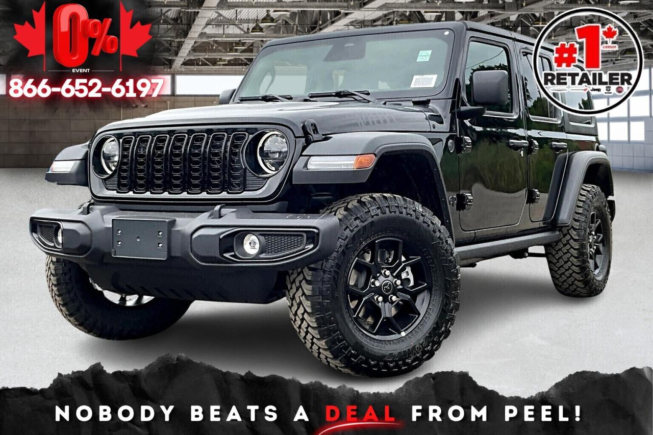 New 2025 Jeep Wrangler WILLYS 4DR | 6-Spd | Tech & Conv Grp | Hardtop for sale in Mississauga, ON