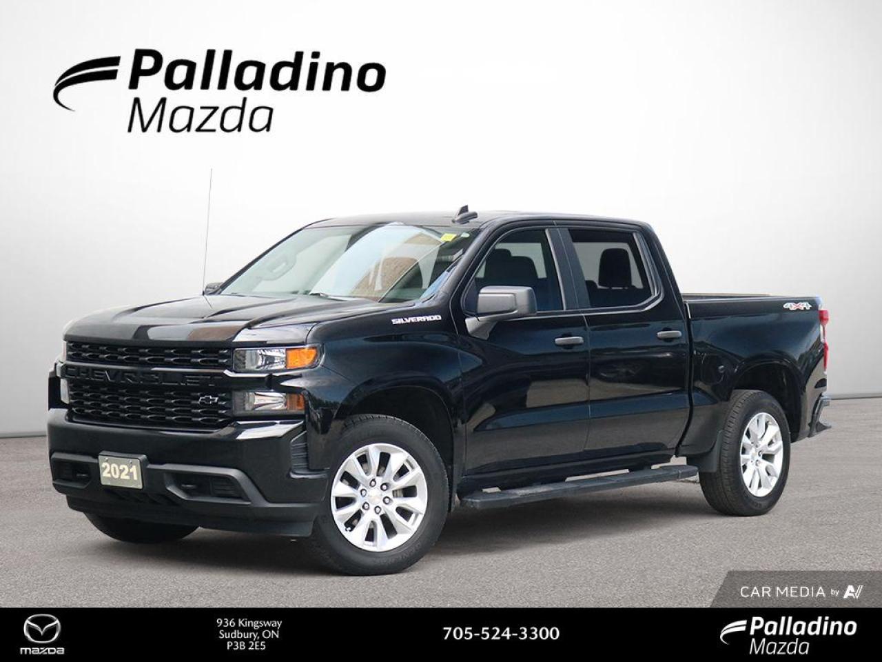 <p>// ACCIDENT FREE!! //  
// EXCELLENT CONDITION //  

Discover the reliability and strength of the 2021 Chevrolet Silverado 1500 Custom</p>
<p> CARFAX Canada verified truck features a bold black exterior and is powered by a 2.7L Turbo engine paired with a 6-speed automatic electronic transmission. With only 82</p>
<p> it?s ready for your next adventure.

TRUCK FEATURES  
»» 2.7L Turbo engine delivers robust performance  
»» 6-speed automatic electronic transmission for smooth shifts  
»» 4-wheel drive for enhanced traction and control  
»» Impressive towing and payload capabilities  

ADVANCED SAFETY FEATURES  
»» Rear vision camera for confident reversing  
»» StabiliTrak electronic stability control system  
»» Tire pressure monitoring system  
»» Daytime running lamps for added visibility  

PERFORMANCE AND EFFICIENCY  
»» Efficient 2.7L Turbo engine balances power and economy  
»» Four-wheel drive for all-weather confidence  
»» Automatic transmission enhances driving ease  
»» Responsive handling for urban and rural roads  

COMFORT AND CONVENIENCE  
»» Spacious double cab for extra passenger room  
»» Air conditioning for year-round comfort  
»» Power windows and door locks  
»» Tilt steering wheel for tailored driving position  

TECHNOLOGY AND CONNECTIVITY  
»» Chevrolet Infotainment system with touchscreen  
»» Bluetooth connectivity for hands-free calls  
»» USB ports for device charging  
»» Easy-to-use audio controls on the steering wheel  

CARGO SPACE  
»» Large pickup bed for versatile hauling  
»» CornerStep rear bumper for easy bed access  
»» Ample storage options in the cab  
»» Durable bed liner to protect cargo area  

WHAT OTHER OWNERS LIKE  
»» Strong turbocharged engine performance  
»» Comfortable and spacious interior layout  
»» User-friendly infotainment system  
»» Excellent towing and hauling capabilities  

This 2021 Chevrolet Silverado 1500 Customs VIN is: 1GCPYBEK6MZ402121.

The advertised price is for financing only and applies exclusively to vehicles eligible for financing. Vehicles sold as-is are not eligible for financing and require full payment at purchase. All cash purchases of finance-eligible vehicles will be subject to an additional $2</p>
<p>501.00. This advertised price also does not include taxes and licensing fees. For as-is vehicles: the motor vehicle sold under this contract is being sold as-is and is not represented as being in road worthy condition</p>
<a href=http://www.palladinomazda.ca/used/Chevrolet-Silverado_1500-2021-id12457205.html>http://www.palladinomazda.ca/used/Chevrolet-Silverado_1500-2021-id12457205.html</a>