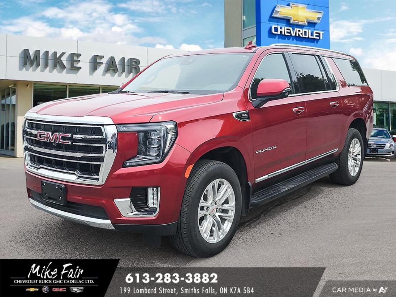 Used 2023 GMC Yukon XL SLT heated front seats/steering wheel/outside mirrors,HD surround vision,assist steps,sunroof for sale in Smiths Falls, ON