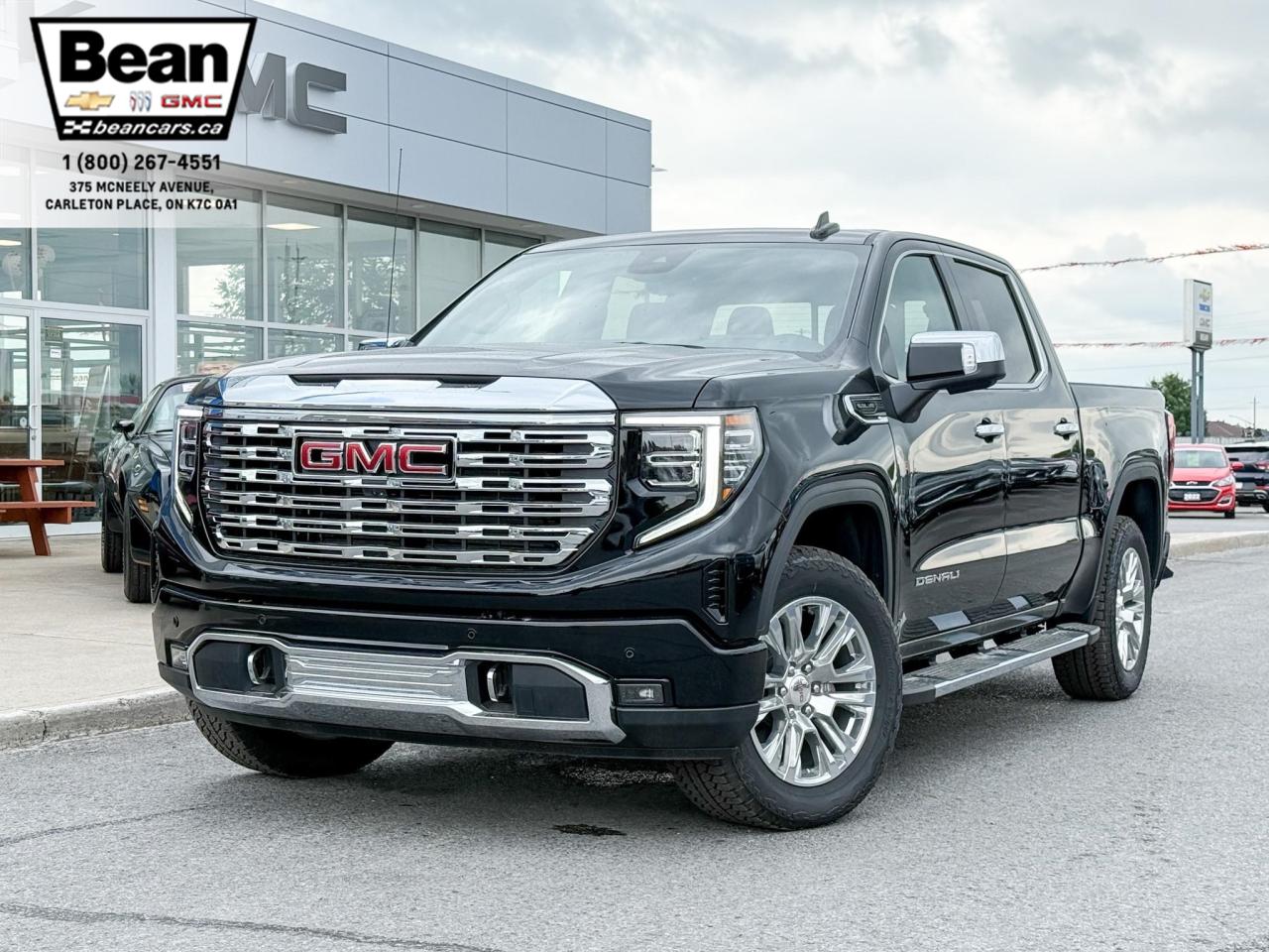 New 2025 GMC Sierra 1500 Denali 5.3L V8 WITH REMOTE START/ENTRY, SUNROOF, HEATED SEATS, HEATED STEERING WHEEL, VENTILATED SEATS, BOSE SPEAKERS, APPLE CARPLAY AND ANDROID AUTO for sale in Carleton Place, ON