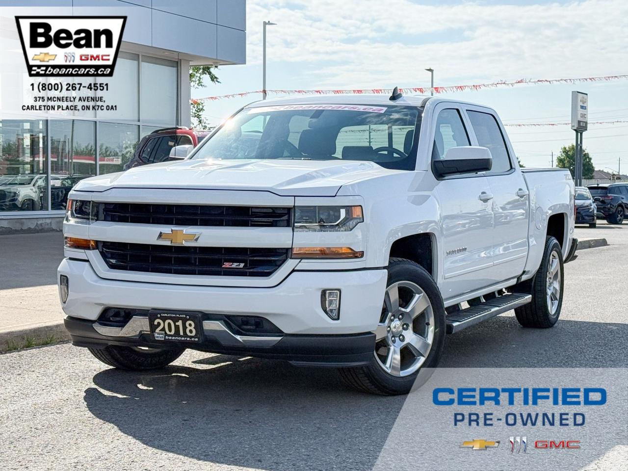 Used 2018 Chevrolet Silverado 1500 5.3L V8 2LT, ONE OWNER, CREW CAB SHORT BOX, Z71 OFF ROAD PACKAGE, HEATED LEATHER SEATS, REMOTE VEHICLE START, BOSE PREMIUM SOUND SYSTEM, CHROME SIDE STEPS, HARD FOLDING TONNEAU COVER, 20