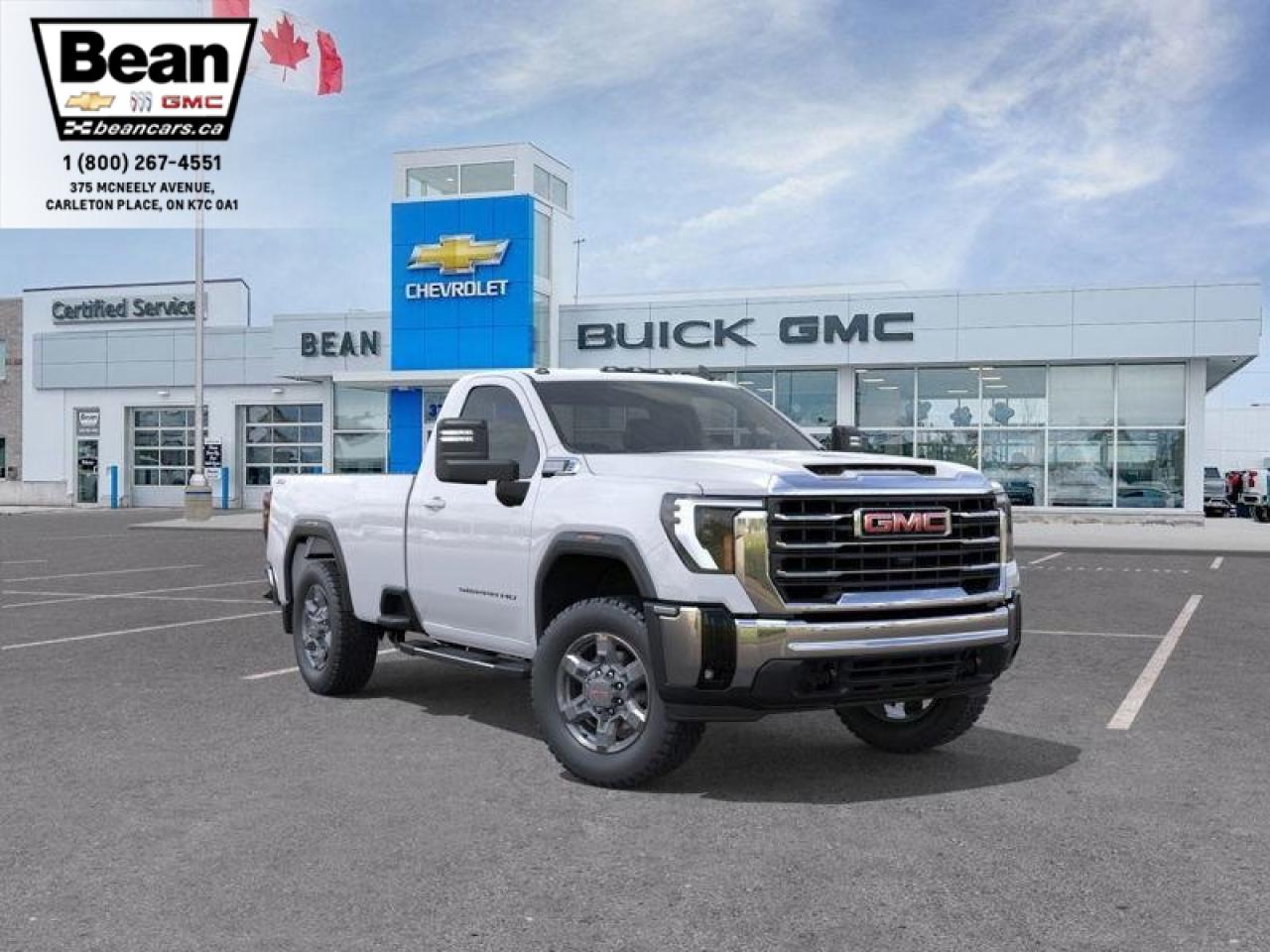 New 2025 GMC Sierra 3500 HD SLE 6.6L V8 WITH REMOTE START/ENTRY, HEATED SEATS, HEATED STEERING WHEEL, CRUISE CONTROL, HD REAR VISION CAMERA, APPLE CARPLAY AND ANDROID AUTO for sale in Carleton Place, ON