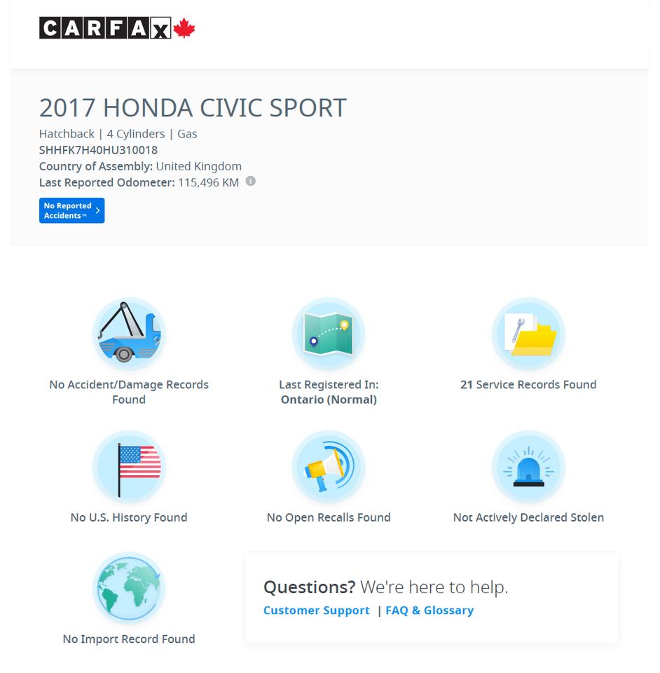 2017 Honda Civic SPORT w/Honda Sensing+Roof+CLEAN CARFAX Photo