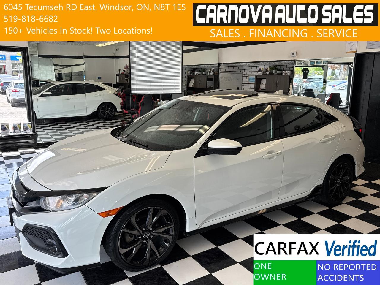 Used 2017 Honda Civic SPORT w/Honda Sensing+Roof+CLEAN CARFAX for sale in Windsor, ON