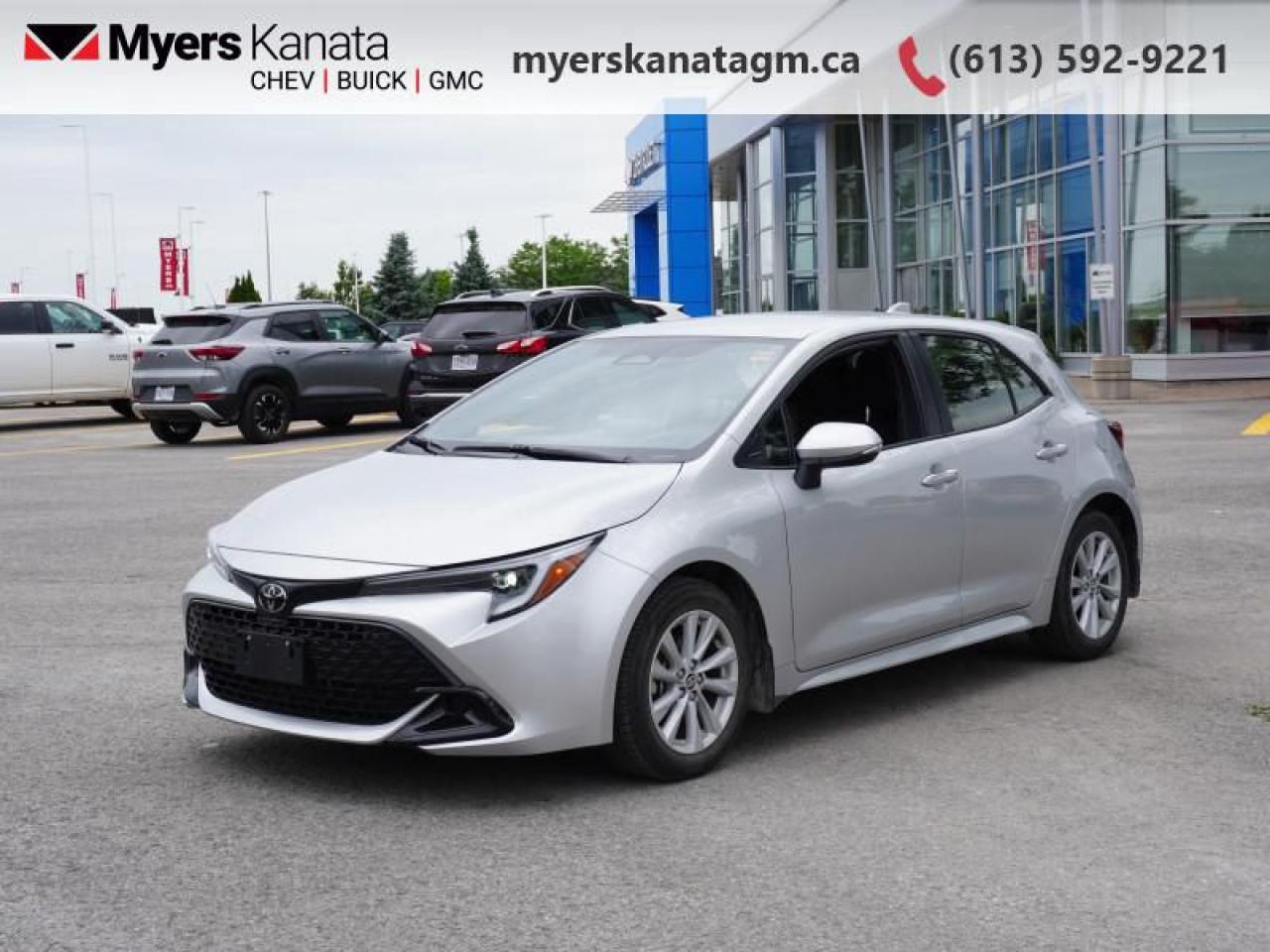 This  2025 Toyota Corolla Hatchback is fresh on our lot in Kanata. <br> <br>With exhilarating performance and class-leading fuel efficiency, this Toyota Corolla Hatchback is a study in dynamic balance. Dont let that fool you though: this edgy and rule breaking hatchback is ready to revolutionize the hatchback segment. If you find yourself looking for the next big thing, this Corolla Hatchback is ready to help you find it.This  sedan has 11,815 kms. Its  silver in colour  . It has an automatic transmission and is powered by a  smooth engine. <br> <br>To apply right now for financing use this link : <a href=https://www.myerskanatagm.ca/finance/ target=_blank>https://www.myerskanatagm.ca/finance/</a><br><br> <br/><br>Price is plus HST and licence only.<br> Book a test drive today at myerskanatagm.ca<br>*LIFETIME ENGINE TRANSMISSION WARRANTY NOT AVAILABLE ON VEHICLES WITH KMS EXCEEDING 140,000KM, VEHICLES 8 YEARS & OLDER, OR HIGHLINE BRAND VEHICLE(eg. BMW, INFINITI. CADILLAC, LEXUS...)<br> Come by and check out our fleet of 40+ used cars and trucks and 180+ new cars and trucks for sale in Kanata.  o~o
