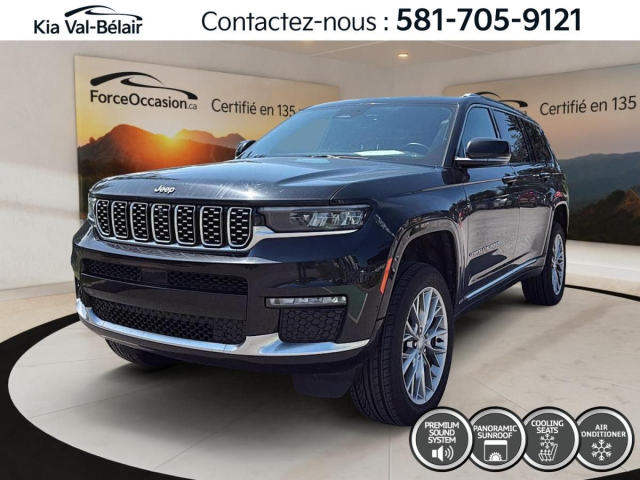 Used 2022 Jeep Grand Cherokee L SUMMIT L * 4X4 * V6 * 293HP * CUIR * TOIT * CAMERA for sale in Québec, QC