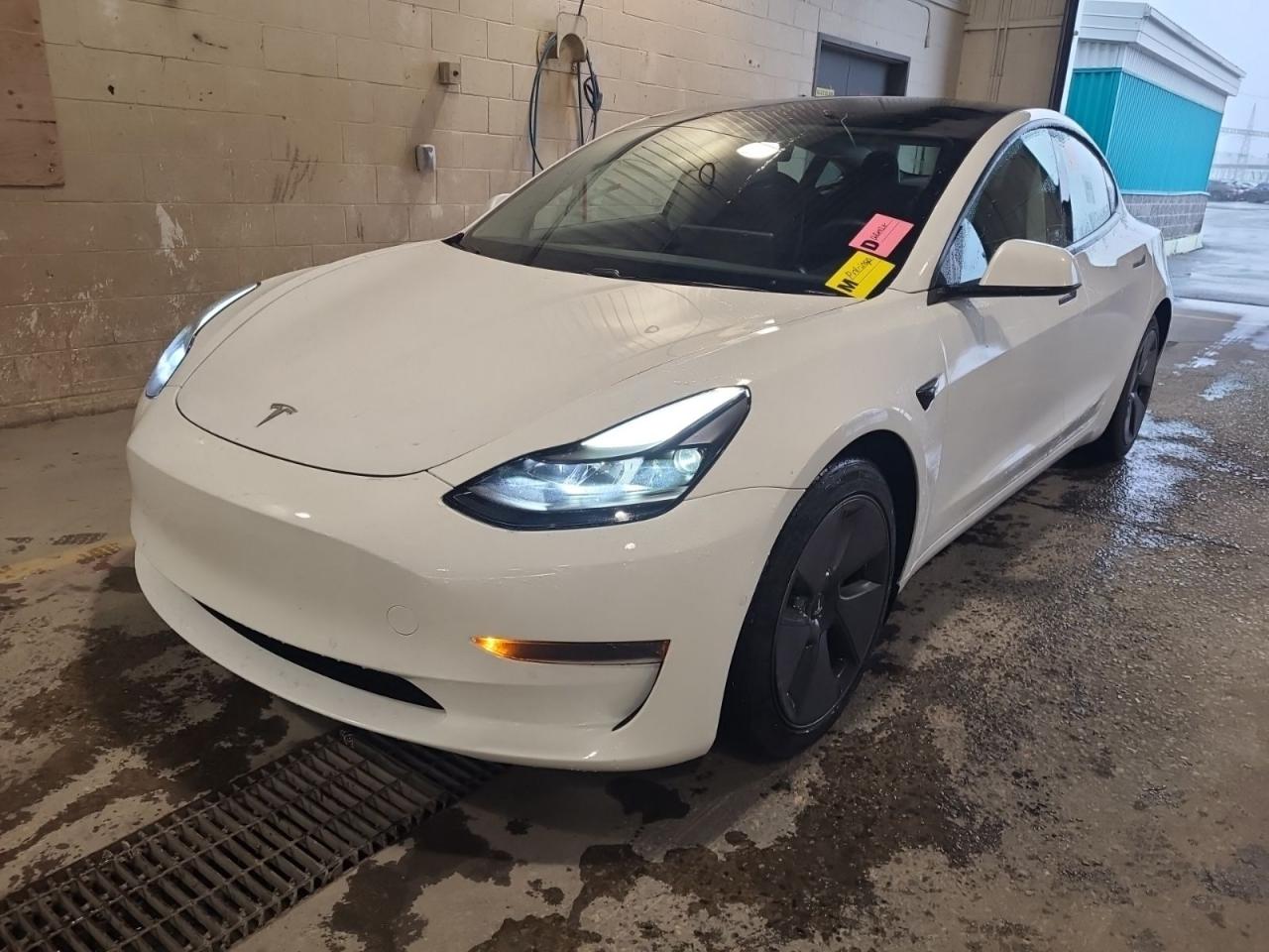 Used 2021 Tesla Model 3 SR Plus Pearl White Pano Roof / Leather / Blind Spot Camera for sale in Mississauga, ON