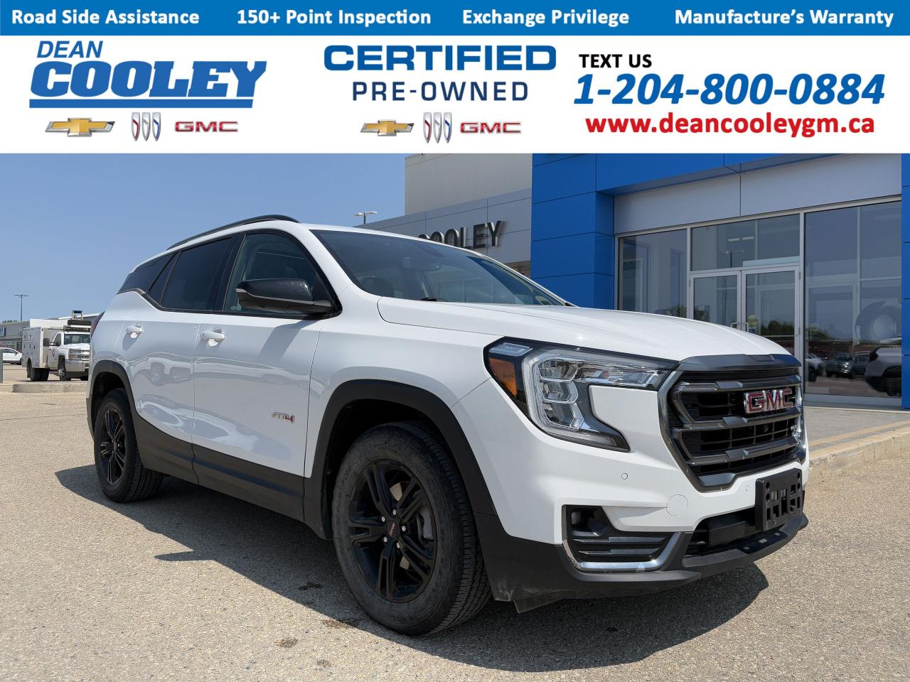All Wheel Drive, Heated Front Seat(s), Lane Keeping Assist, Hands-Free Liftgate, Bluetooth Connection, Automatic Highbeams, Power Liftgate.  The 2022 GMC Terrain AT4 at Dean Cooley GM is equipped with a robust Turbocharged Gas/E15 I4 1.5L engine paired with a smooth 9-Speed Automatic transmission. This dynamic combination is perfect for tackling the snowy and icy conditions of the Parkland area, providing both power and precision on the road. With its All Wheel Drive system and heated front seats, you can confidently navigate through winter weather while staying warm and comfortable. Whether youre commuting or heading out for a winter adventure, this Terrain is designed to keep you moving forward.  Beyond its capability in harsh conditions, the Terrain AT4 offers features tailored for outdoor enthusiasts. The Hands-Free Liftgate and Power Liftgate provide easy access to your gear, making it convenient to load up for a trip to the nearby provincial parks. The advanced Lane Keeping Assist and Automatic Highbeams enhance your driving experience, ensuring safety and visibility on winding rural roads. With Bluetooth Connection, staying connected while exploring the great outdoors has never been easier. Visit Dean Cooley GM in Dauphin to experience this exceptional vehicle that effortlessly combines rugged performance with modern comforts.