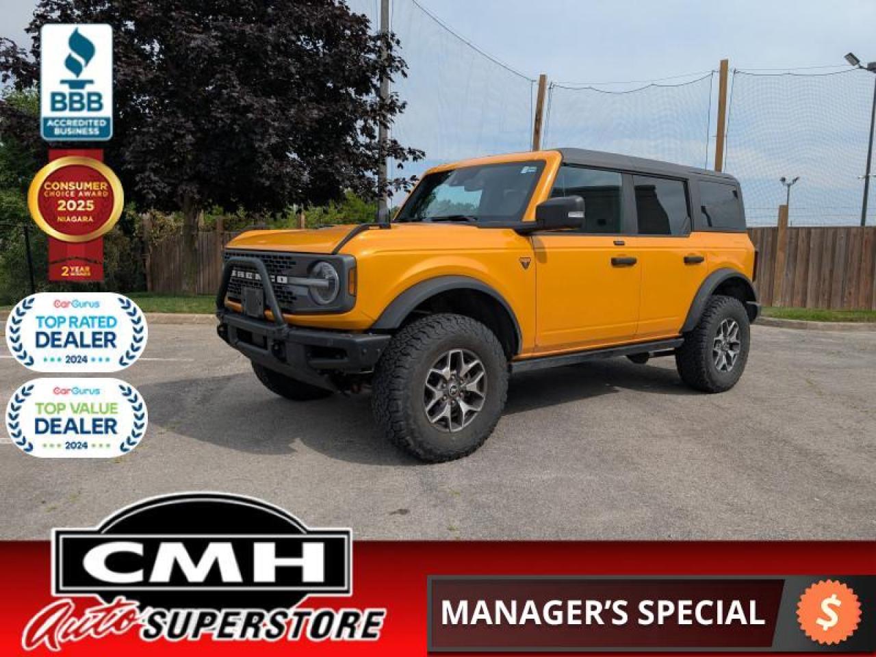Used 2021 Ford Bronco Badlands 4X4  **LOW KMS - CYBER ORANGE** for sale in St. Catharines, ON