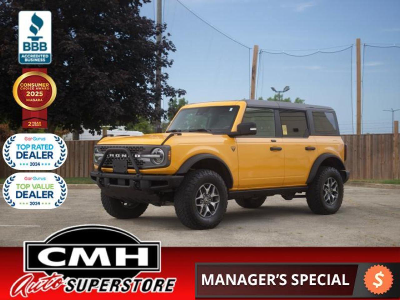 2021 Ford Bronco Badlands 4X4  **LOW KMS - CYBER ORANGE**