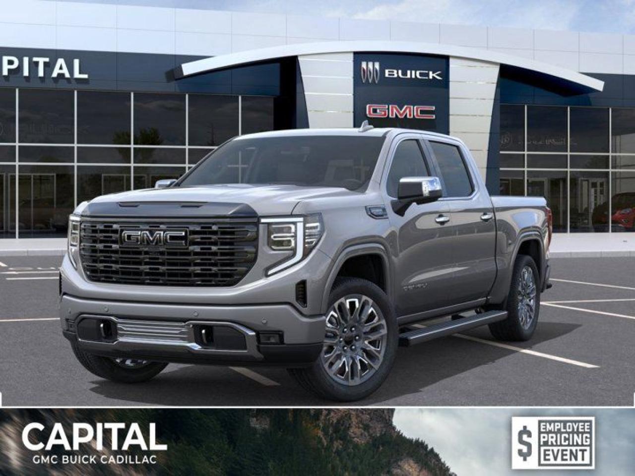 This 2025 GMC Sierra 1500 in Sterling Metallic is equipped with 4WD and Gas V8 6.2L/376 engine.The Next Generation Sierra redefines what it means to drive a pickup. The redesigned for 2019 Sierra 1500 boasts all-new proportions with a larger cargo box and cabin. It also shaves weight over the 2018 model through the use of a lighter boxed steel frame and extensive use of aluminum in the hood, tailgate, and doors.To help improve the hitching and towing experience, the available ProGrade Trailering System combines intelligent technologies to offer an in-vehicle Trailering App, a companion to trailering features in the myGMC app and multiple high-definition camera views.GMC has altered the pickup landscape with groundbreaking innovation that includes features such as available Rear Camera Mirror and available Multicolour Heads-Up Display that puts key vehicle information low on the windshield. Innovative safety features such as HD Surround Vision and Lane Change Alert with Side Blind Zone alert will also help you feel confident and in control in the Next Generation Seirra.Key features of the Sierra Denali include: Taller stance and more dominant presence, GMC MultiPro Tailgate, Adaptive Rice Control, Authentic perforated Forge leather-appointed seating and open-pore ash wood trim, Available Head-Up Display and HD Rear Camera Mirror, and Available 420 hp 6.2L V8 with 10-speed automatic transmission.Check out this vehicles pictures, features, options and specs, and let us know if you have any questions. Helping find the perfect vehicle FOR YOU is our only priority.P.S...Sometimes texting is easier. Text (or call) 306-801-9090 for fast answers at your fingertips!Dealer License #914248Disclaimer: All prices are plus taxes & include all cash credits & loyalties. See dealer for Details.