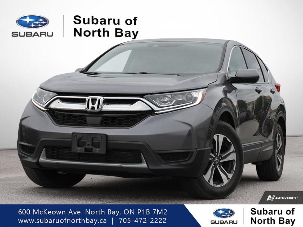 <p> is a versatile and reliable SUV with just one previous owner as reported by CARFAX Canada. Powered by a 1.5L 16-valve DOHC turbocharged 4-cylinder engine and paired with a smooth Continuously Variable Transmission (CVT)</p>
<p> it?s ready for your next adventure.

FEATURES OF THE CR-V LX  
»» All-wheel drive for superior traction year-round  
»» Turbocharged 1.5L engine for responsive power  
»» Automatic climate control for cabin comfort  
»» Heated front seats perfect for Canadian winters  

ADVANCED SAFETY FEATURES  
»» Multi-angle rearview camera for easy reversing  
»» Advanced stability assist for confident control  
»» Tire pressure monitoring system for added safety  
»» Brake assist system for emergency situations  

PERFORMANCE AND EFFICIENCY  
»» 1.5L turbocharged engine balances power and fuel economy  
»» Continuously Variable Transmission for seamless shifting  
»» All-wheel drive enhances grip on slippery roads  
»» Eco Assist system helps optimize fuel efficiency  

COMFORT AND CONVENIENCE  
»» Spacious interior with flexible seating  
»» Heated front seats for cold mornings  
»» Remote entry for easy access  
»» Ample legroom for all passengers  

TECHNOLOGY AND CONNECTIVITY  
»» 7-inch touchscreen display for intuitive control  
»» Bluetooth HandsFreeLink and streaming audio  
»» USB audio interface for device connectivity  
»» Speed-sensitive volume control for optimal listening  

CARGO SPACE  
»» Large rear cargo area for all your gear  
»» 60/40 split rear seats for flexible storage  
»» Low cargo floor for easy loading  
»» Hidden storage compartment for valuables  

WHAT OTHER OWNERS LIKE  
»» Impressive fuel efficiency for an SUV  
»» Smooth and quiet ride quality  
»» Spacious cabin and rear legroom  
»» Reliable all-wheel drive in all seasons  

This 2019 Honda CR-V LXs VIN is: 2HKRW2H26KH119913.

The advertised price is for financing only and applies exclusively to vehicles eligible for financing. Vehicles sold as-is are not eligible for financing and require full payment at purchase. All cash purchases of finance-eligible vehicles will be subject to an additional $2</p>
<p>501.00. This advertised price also does not include taxes and licensing fees. For as-is vehicles: the motor vehicle sold under this contract is being sold as-is and is not represented as being in road worthy condition</p>
<a href=http://www.subaruofnorthbay.ca/used/Honda-CRV-2019-id12475498.html>http://www.subaruofnorthbay.ca/used/Honda-CRV-2019-id12475498.html</a>