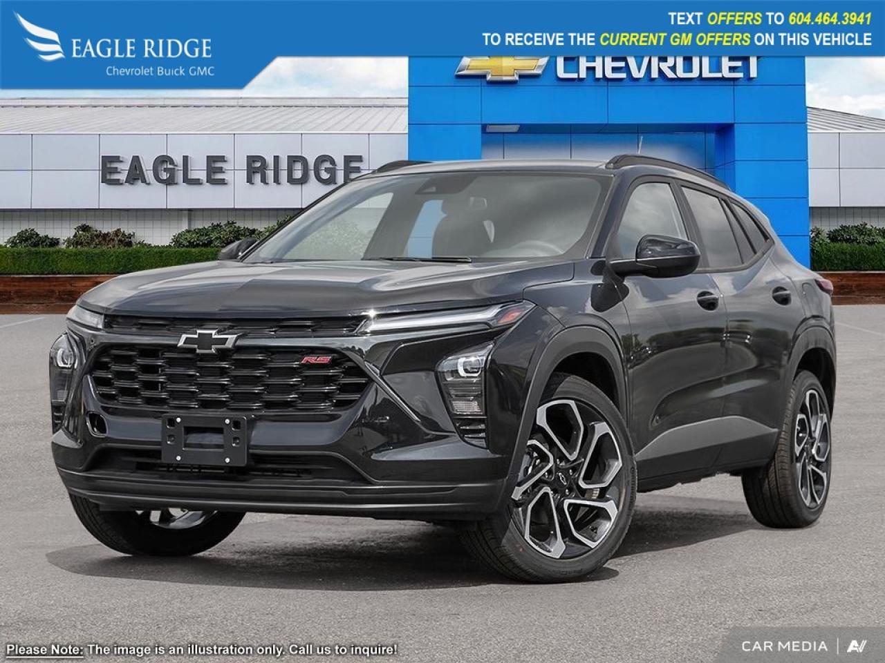 New 2025 Chevrolet Trax 2RS wireless Android Auto, Bluetooth, voice control, six-speaker audio, wireless phone charging, built-in WiFi, forward collision alert, automatic emergency braking, lane keeping assist, pedestrian detect for sale in Coquitlam, BC