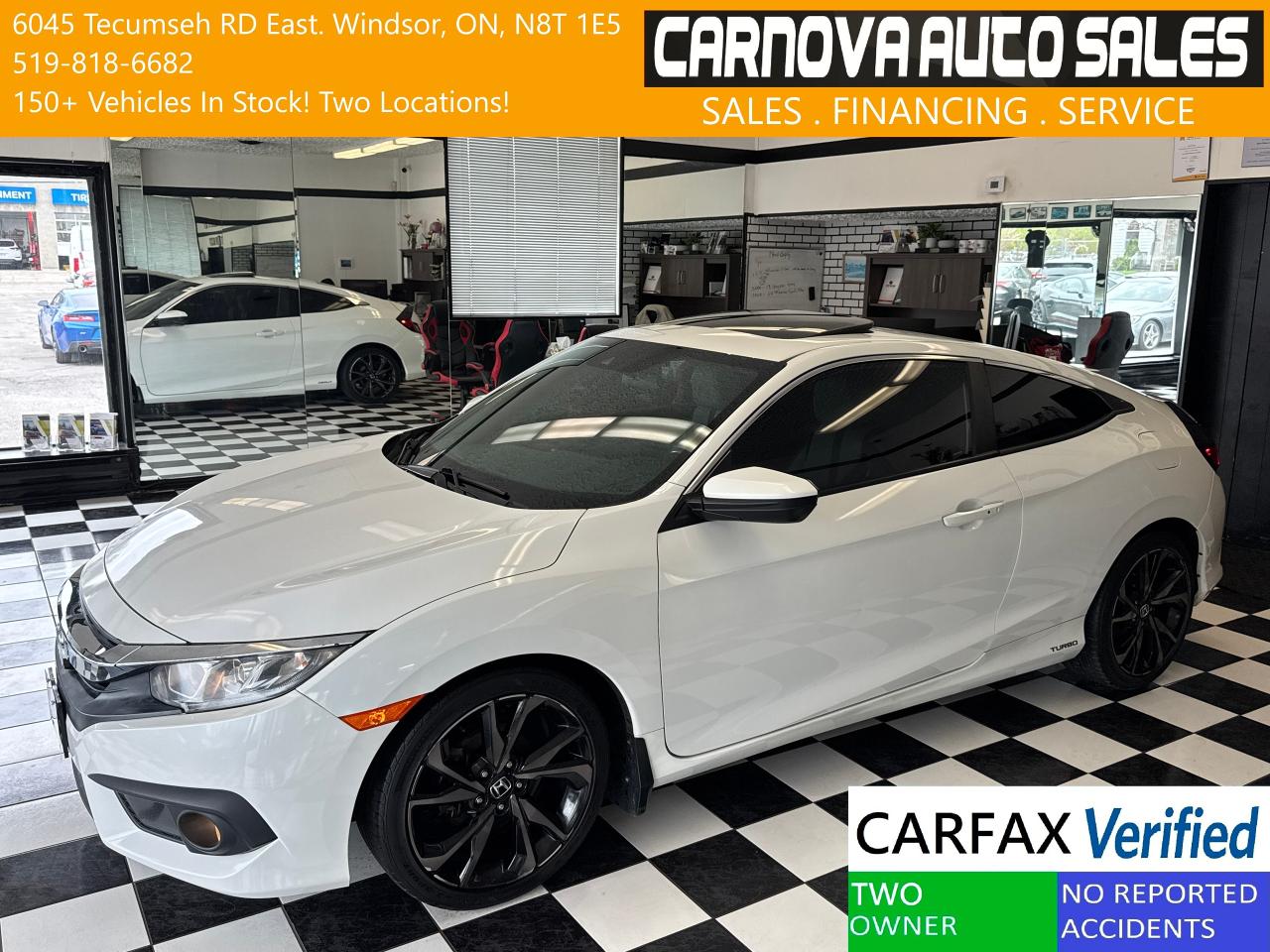 Used 2018 Honda Civic EX-T COUPE w/Honda Sensing+Roof+CLEAN CARFAX for sale in Windsor, ON