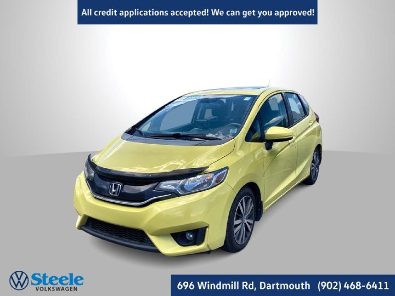 The 2015 Honda Fit EX is a standout in the subcompact hatchback segment, offering exceptional versatility, impressive fuel efficiency, and a fun-to-drive character. With its sporty exterior styling and cleverly designed interior, the Fit EX blends practicality with a youthful, energetic vibe. One of its biggest highlights is the Magic Seat system, which allows the rear seats to fold flat or flip up in multiple configurations, making it incredibly easy to maximize cargo space for a variety of needs.Inside, the cabin feels open and airy thanks to its large windows and thoughtful layout. The EX trim adds premium features like a one-touch power moonroof, a 7-inch touchscreen infotainment system, Hondas LaneWatch blind-spot camera, and push-button start---offering a higher level of comfort and convenience than you might expect from a vehicle in this class.Paired with a responsive CVT transmission and a fuel-efficient 1.5L engine, the Fit EX delivers a peppy drive while maintaining excellent fuel economy. Whether youre commuting through the city or hitting the highway for a weekend trip, the 2015 Fit EX is a smart and reliable choice that offers incredible value, especially for drivers who appreciate both practicality and personality in their daily vehicle.