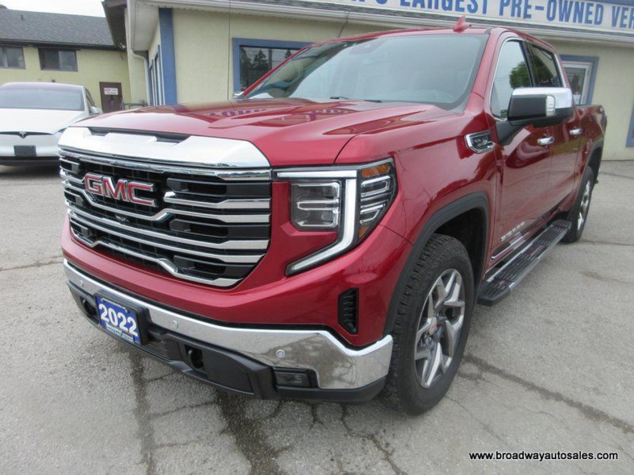 2022 GMC Sierra 1500 GREAT KM'S SLT-EDITION 5 PASSENGER 5.3L - V8.. 4X4.. CREW-CAB.. SHORTY.. POWER SUNROOF.. LEATHER.. HEATED/AC SEATS.. BACK-UP CAMERA.. BOSE AUDIO..
