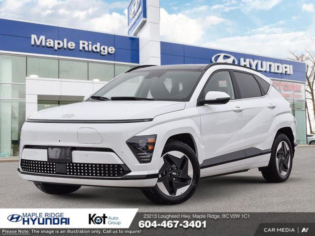 New 2025 Hyundai KONA Electric Preferred FWD w/Ultimate Package Green Interior for sale in Maple Ridge, BC