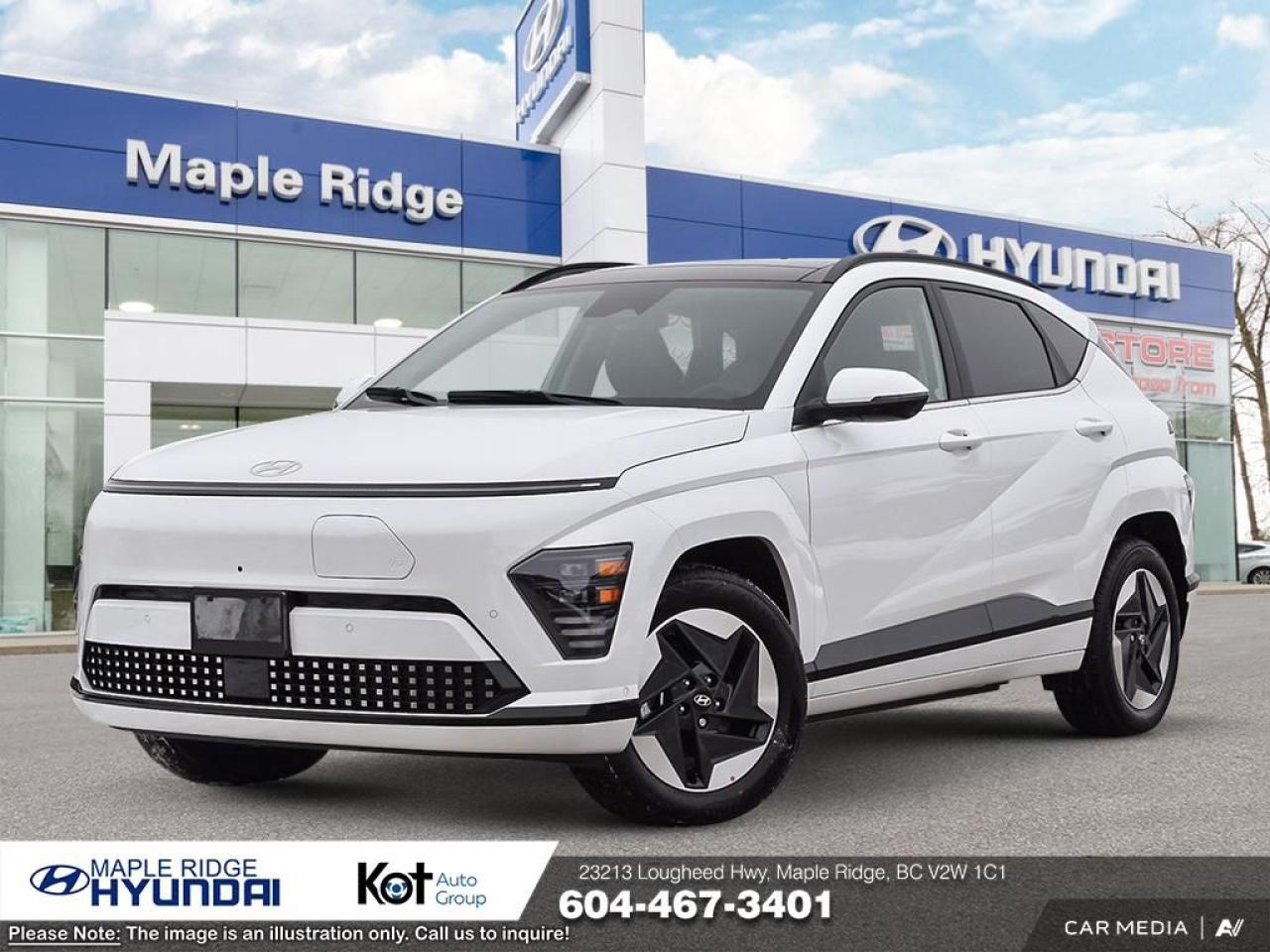New 2025 Hyundai KONA Electric Preferred FWD w/Ultimate Package Green Interior for sale in Maple Ridge, BC