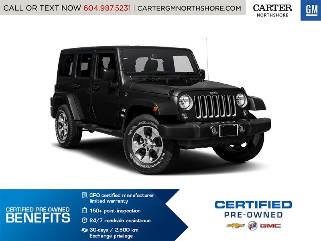 Used 2016 Jeep Wrangler Unlimited Sahara 4WD for sale in North Vancouver, BC
