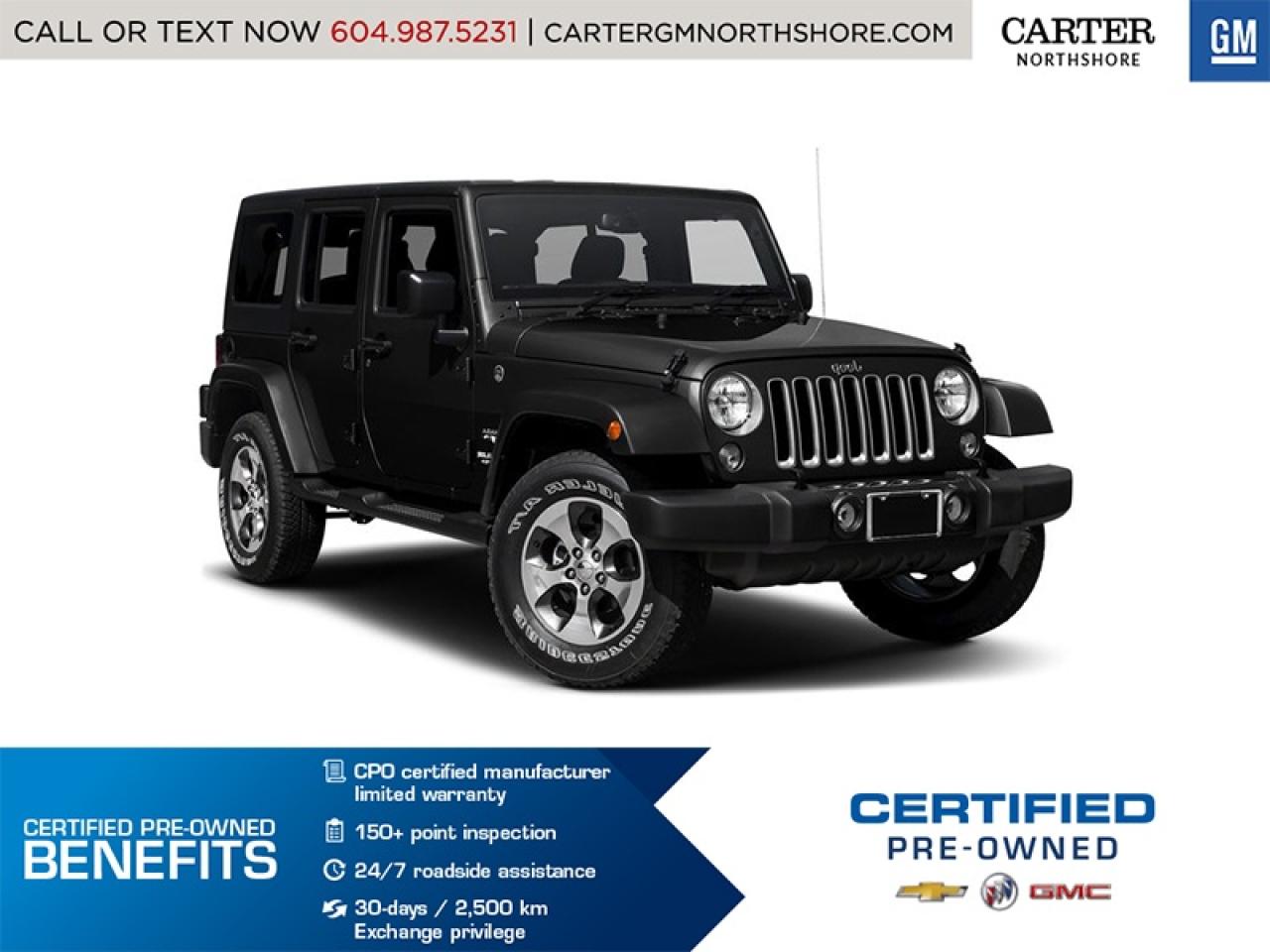 Used 2016 Jeep Wrangler Unlimited Sahara 4WD for sale in North Vancouver, BC