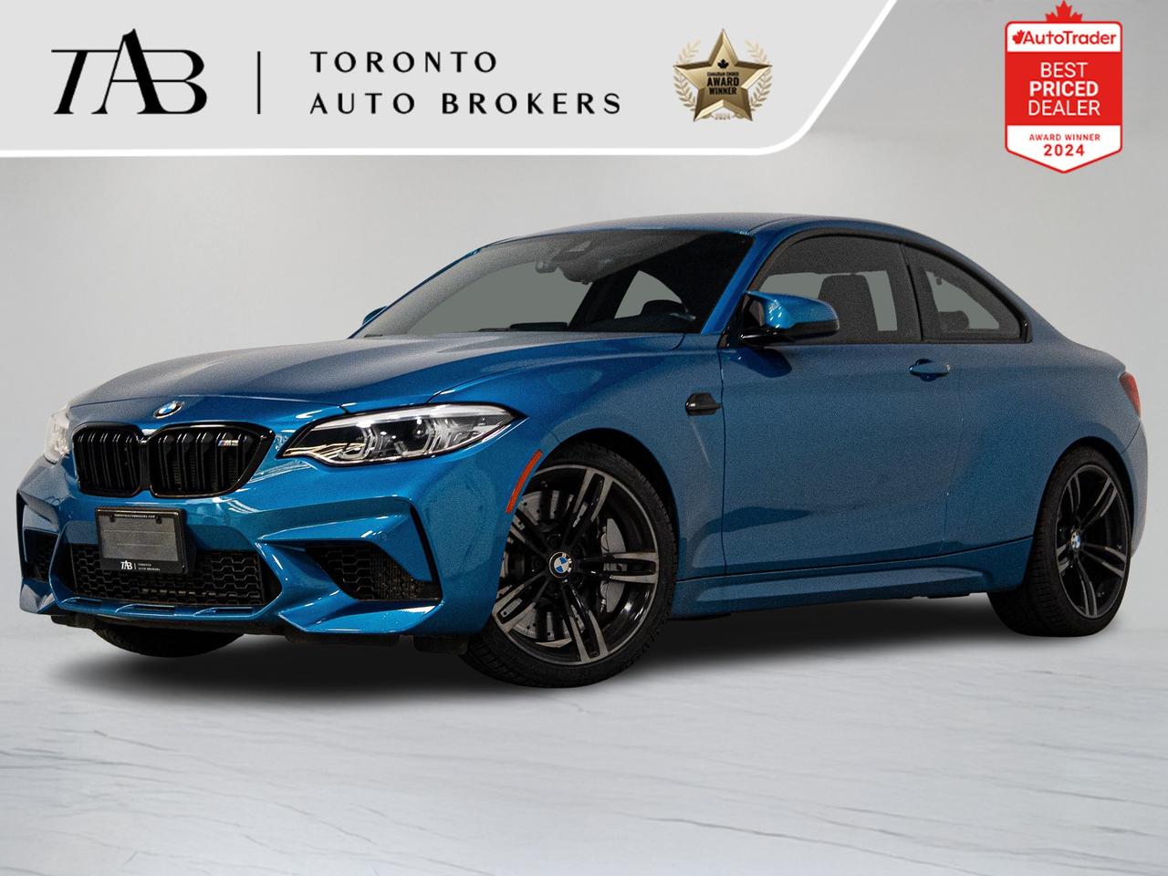 This beautiful 2021 BMW M2 Competition is a local Ontario vehicle with a clean Carfax report and remaining manufacture warranty until December 30th 2025 or up to 80,000 kms. Is the definition of raw performance wrapped in a sleek, aggressive coupe body. With its twin-turbo inline-6 engine, razor-sharp handling, and rear-wheel-drive thrills, this is a drivers car through and through.

Key features Include:

1. M Double Clutch Transmission
2. M Sport Brakes
3. Heated Steering Wheel
4. Rear View Camera
5. Alarm System
6. Universal Remote Control
7. Comfort Access
8. Carbon Fibre Trim
9. Auto Dimming Exterior Mirrors
10. Auto Dimming Interior Mirror
11. Electric Seats with Driver Memory
12. Lumbar Support
13. Adjustable Seat Side Bolsters
14. Heated Front Seats
15. High-Beam Assistant
16. Driving Assistant
17. Park Distance Control (front and rear)
18. Automatic Climate Control
19. Adaptive Full LED Headlights
20. Intelligent Emergency Call
21. Teleservices
22. ConnectedDrive Services
23. Apple CarPlay Preparation
24. Wireless Charging with Extended Bluetooth and USB
25. On-Board Navigation


NOW OFFERING 3 MONTH DEFERRED FINANCING PAYMENTS ON APPROVED CREDIT.

 WE OFFER THE BEST FINANCE RATES, AND DONT CHARGE ANY FINANCING FEE 

Looking for a top-rated pre-owned luxury car dealership in the GTA? Look no further than Toronto Auto Brokers (TAB)! Were proud to have won multiple awards, including the 2024 AutoTrader Best Priced Dealer, the 2024 CarGurus Award, the 2025 Top Choice Award, the 2025 Consumer Satisfaction Award, the 2025 Canadian Choice Award, the 2025 Three Best Rated Dealer Award, and many more!

With 30 years of experience serving the Greater Toronto Area, TAB is a respected and trusted name in the pre-owned luxury car industry. Our 30,000 sq.Ft indoor showroom is home to a wide range of luxury vehicles from top brands like BMW, Mercedes-Benz, Audi, Porsche, Land Rover, Jaguar, Aston Martin, Bentley, Maserati, and more. And we dont just serve the GTA, were proud to offer our services to all cities in Canada, including Vancouver, Montreal, Calgary, Edmonton, Winnipeg, Saskatchewan, Halifax, and more.

At TAB, were committed to providing a no-pressure environment and honest work ethics. As a family-owned and operated business, we treat every customer like family and ensure that every interaction is a positive one. Come experience the TAB Lifestyle at its truest form, luxury car buying has never been more enjoyable and exciting!

We offer a variety of services to make your purchase experience as easy and stress-free as possible. From competitive and simple financing and leasing options to extended warranties, aftermarket services, and full history reports on every vehicle, we have everything you need to make an informed decision. We welcome every trade, even if youre just looking to sell your car without buying, and when it comes to financing or leasing, we offer same day approvals, with access to over 50 lenders, including all of the banks in Canada. Feel free to check out your own Equifax credit score without affecting your credit score, simply click on the Equifax tab above and see if you qualify.


Call us today or visit our website to learn more about our inventory and services. And remember, all prices exclude applicable taxes and licensing, and vehicles can be certified at an additional cost of $999.