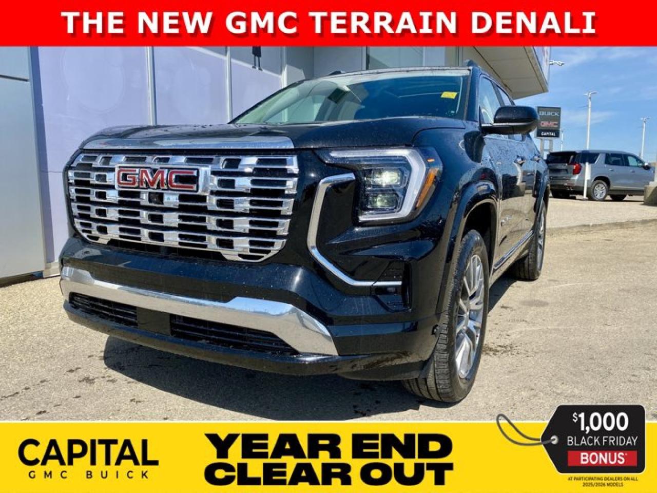 ALL-NEW 2026 GMC Terrain DENALI! It is fully loaded with Heated and Cooled Leather Seats, 360 CAM, Handsfree Liftgate, Heated Rear Seats, Remote Start, Rear Camera Mirror, Power Sunroof, Heated Steering, and so much more... Call now!!Ask for the Internet Department for more information or book your test drive today! Text 825-445-0521 for fast answers at your fingertips!AMVIC Licensed Dealer - Licence Number B1044900Disclaimer: All prices are plus taxes and include all cash credits and loyalties. See dealer for details. AMVIC Licensed Dealer # B1044900