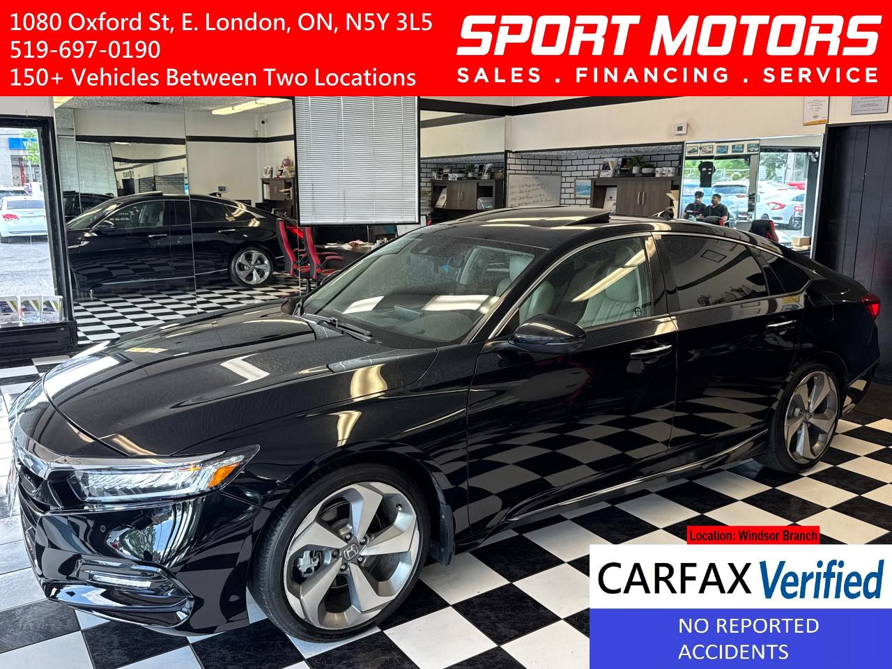 2018 Honda Accord Touring+Adaptive Cruise+Cooled Seats+CLEAN CARFAX Photo0