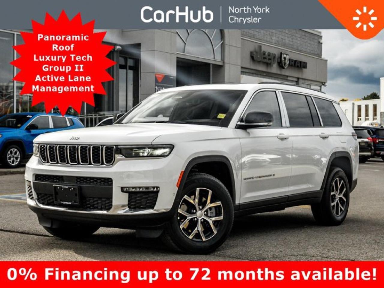 This Jeep Grand Cherokee L is ready for adventure! It delivers a Regular Unleaded V-6 3.6 L/220 engine powering this Automatic transmission. WHEELS: 18 X 8 POLISHED & PAINTED ALUMINUM (STD), TRANSMISSION: 8-SPEED AUTOMATIC (STD), TIRES: 265/60R18 BSW A/S LRR (STD). Our advertised prices are for consumers (i.e. end users) only.

 

NOVEMBER SPECIAL:
0% up to 72 months oac in lieu of manufacturer rebate or 4.99% for 96 months.

 

This Jeep Grand Cherokee L Comes Equipped with These Options
 Panoramic Roof Luxury Tech Group II Active Lane Management Blind Spot Monitoring Advanced Brake Assist Adaptive Cruise Control with Stop and Go Uconnect 5 NAV Surround View Camera System
QUICK ORDER PACKAGE 23E LIMITED -inc: Engine: 3.6L Pentastar VVT V6 w/ESS, Transmission: 8-Speed Automatic , LUXURY TECH GROUP II -inc: Power Tilt/Telescope Steering Column, Integrated Off-Road Camera, Surround View Camera System, Rain-Sensing Windshield Wipers, Front/Rear Doors & Liftgate w/Passive Entry, Park-Sense Front & Rear Park Assist w/Stop, Wireless Charging Pad, Rear Back-Up Camera Washer, Front Ventilated Seats, Auto-Dimming Exterior Driver Mirror, 2nd Row Manual Window Shades, Intersection Collision Assist System, A/D Digital Display Rearview Mirror, Memory Steering Column, GLOBAL BLK W/GLOBAL BLK, CAPRI LEATHERETTE SEATS W/PERFORATED INSERTS, ENGINE: 3.6L PENTASTAR VVT V6 W/ESS (STD), DUAL-PANE COMMANDVIEW SUNROOF -inc: Interior Rear-Facing Camera, BRIGHT WHITE, Wireless Phone Connectivity, Voice Activated Dual Zone Front Automatic Air Conditioning, Valet Function, Trip Computer.

 
The best selection of new Chrysler, Dodge, Jeep and Ram at CarHub.
 

Drive Happy with CarHub

*** All-inclusive, upfront prices -- no haggling, negotiations, pressure, or games

*** Purchase or lease a vehicle and receive a $1000 CarHub Rewards card for service.

*** All available manufacturer rebates have been applied and included in our new vehicle sale price

*** Purchase this vehicle fully online on CarHub websites

 

Transparency Statement
Online prices and payments are for finance purchases -- please note there is a $850 finance/lease fee. Cash purchases for used vehicles have a $2,350 surcharge (the finance price + $2,350 ), however cash purchases for new vehicles only have tax and licensing extra -- no surcharge. NEW vehicles priced at over $100,000 including add-ons or accessories are subject to the additional federal luxury tax. While every effort is taken to avoid errors, technical or human error can occur, so please confirm vehicle features, options, materials, and other specs with your CarHub representative. This can easily be done by calling us or by visiting us at the dealership. CarHub used vehicles come standard with 1 key. If we receive more than one key from the previous owner, we include them with the vehicle. Additional keys may be purchased at the time of sale. Ask your Product Advisor for more details. Payments are only estimates derived from a standard term/rate on approved credit. Terms, rates and payments may vary. Prices, rates and payments are subject to change without notice. Please see our website for more details.