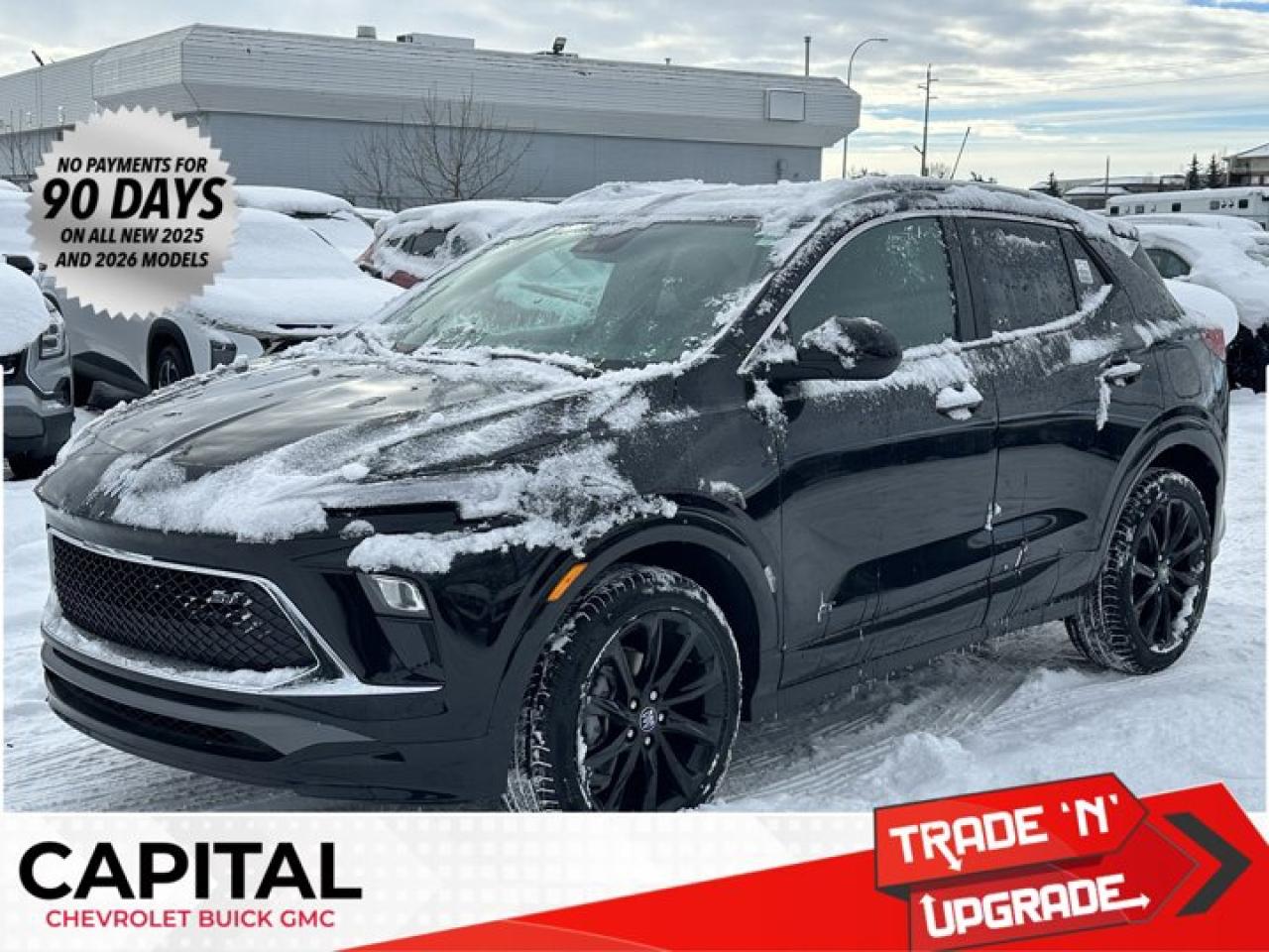 This Buick Encore GX boasts a Turbocharged 1.3/ engine powering this Automatic transmission. TRANSMISSION, 9-SPEED AUTOMATIC, 9T4X, GEN 1 (STD), TIRE, COMPACT SPARE 16 (40.3 CM) includes 16 (40.3 cm) spare wheel and (Q8E) mechanical jack with tools, located under cargo floor, SPORT TOURING PREFERRED EQUIPMENT GROUP includes standard equipment.* This Buick Encore GX Features the Following Options *EXPERIENCE BUICK PACKAGE includes (C3U) power moonroof and (RVB) 19 Gloss Black aluminum wheels , LPO, ALL-WEATHER FLOOR LINERS, ENGINE, ECOTEC 1.3L TURBO (GM-estimated 155 hp [115 kW] @ 5,600 rpm / 174 lb-ft torque [236 Nm] @ 1,600 rpm FWD/AWD models) (STD), ENGINE BLOCK HEATER, EBONY TWILIGHT METALLIC, Wireless Apple CarPlay/Wireless Android Auto, Wipers, front intermittent with pulse washers, Wiper, rear intermittent, Windshield, solar absorbing, Windows, power, rear with Express-Down.* Stop By Today *A short visit to Capital Chevrolet Buick GMC Inc. located at 13103 Lake Fraser Drive SE, Calgary, AB T2J 3H5 can get you a tried-and-true Encore GX today!