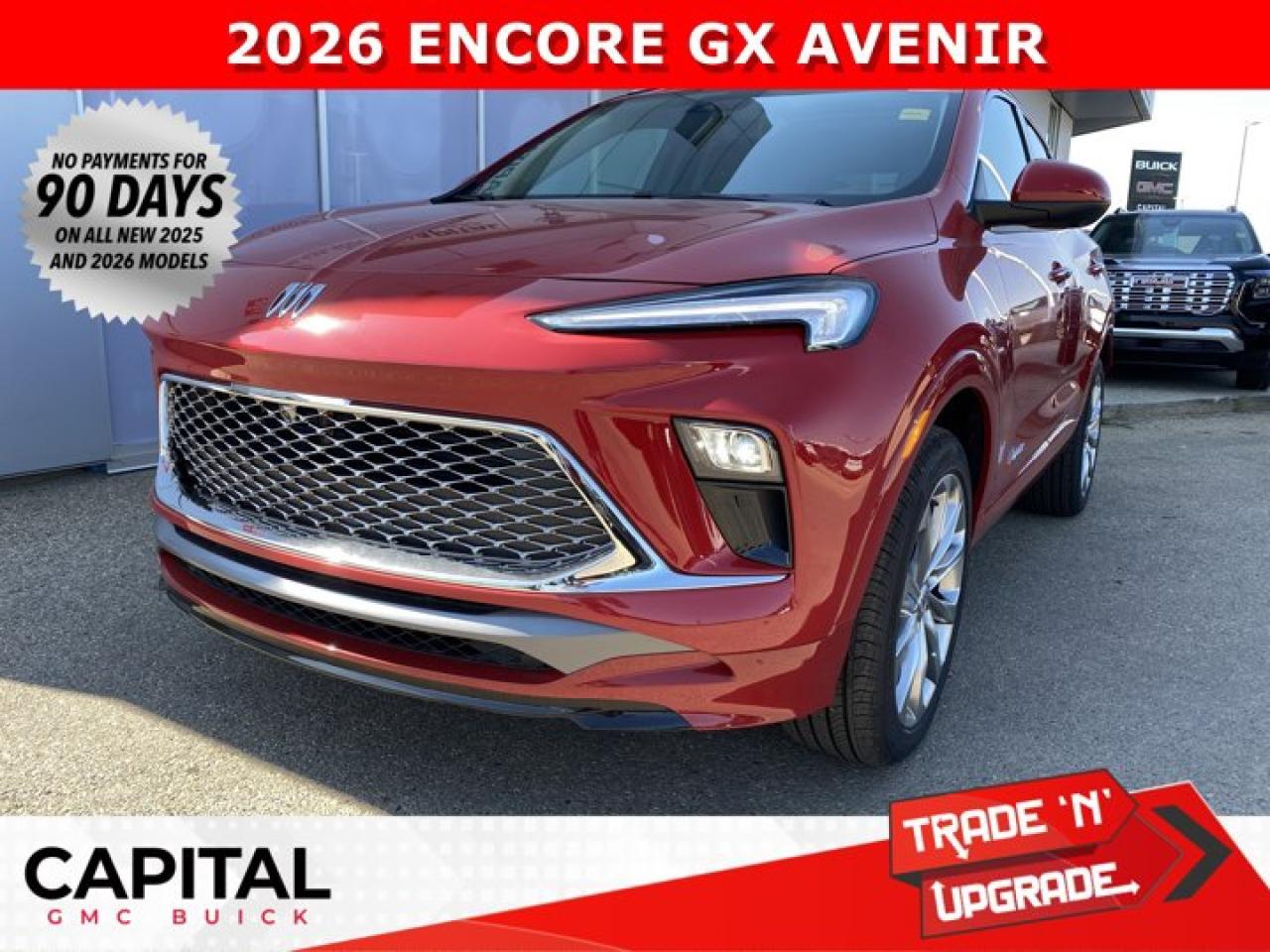 This 2026 ENCORE GX AVENIR is the definition of a luxury AWD SUV. With options like Avenir Technology & Convenience Packages, MASSIVE 11 diagonal HD color touchscreen, 360 Cam, Adaptive Cruise Control, Heated Seats, Heated Steering, Power Panoramic Sunroof, Rear Streaming Mirror, Back-Up Camera, Driver Confidence Package (All the safety features) and so much more... CALL NOWAsk for the Internet Department for more information or book your test drive today! Text 825-445-0521 for fast answers at your fingertips!AMVIC Licensed Dealer - Licence Number B1044900Disclaimer: All prices are plus taxes and include all cash credits and loyalties. See dealer for details. AMVIC Licensed Dealer # B1044900