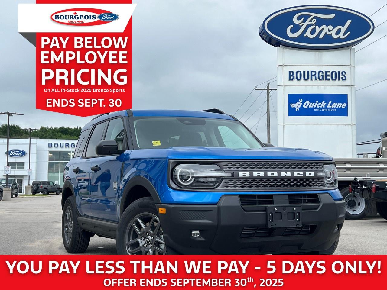 New 2025 Ford Bronco Sport Big Bend 4x4 for sale in Midland, ON