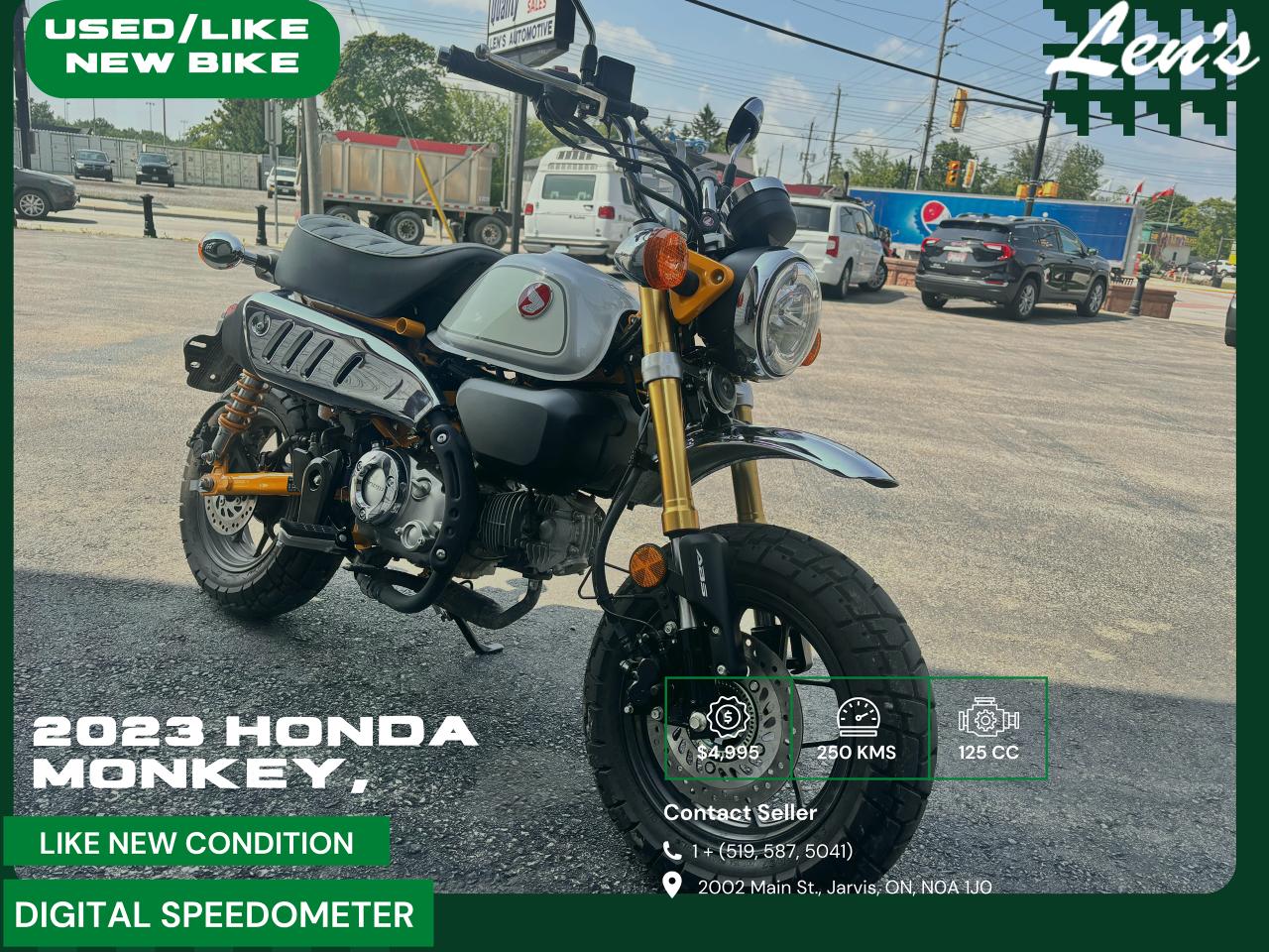 Used 2023 Honda MOTORCYCLE Low KM'S! , Honda Monkey!, Immaculate CD! for sale in Jarvis, ON