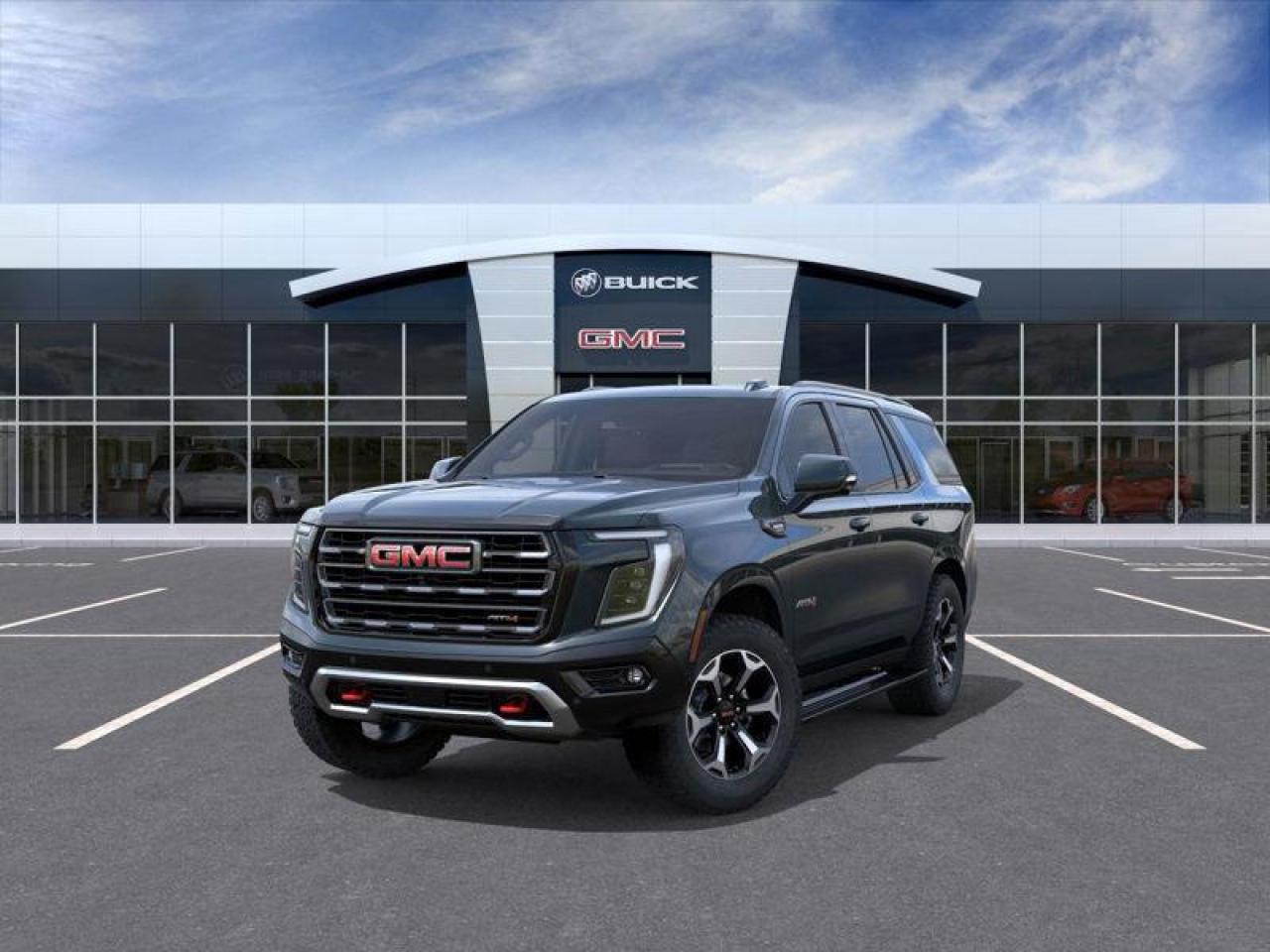 New 2025 GMC Yukon Preferred Equipment Group 4SB|MIDNIGHT PINE|DURAMAX 3.0L TURBO-DIESEL|10-SPD|AT4 PREMIUM PLUS PKG|ILLUMINATED FRONT BLK EMBLEM (DEALER INSTALLED)|FRONT LICENSE PLATE KIT|CANADIAN BASE EQUIP|PREF EQUIP for sale in Tillsonburg, ON