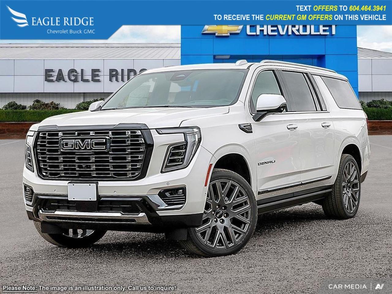 New 2025 GMC Yukon XL Denali Ultimate 12-inch digital driver display, 10.2-inch touchscreen, wireless Apple CarPlay and Android Auto, Google built-in, Wi-Fi hotspot, wireless charging, Bose Performance Series audio, rear-seat entertainmen for sale in Coquitlam, BC
