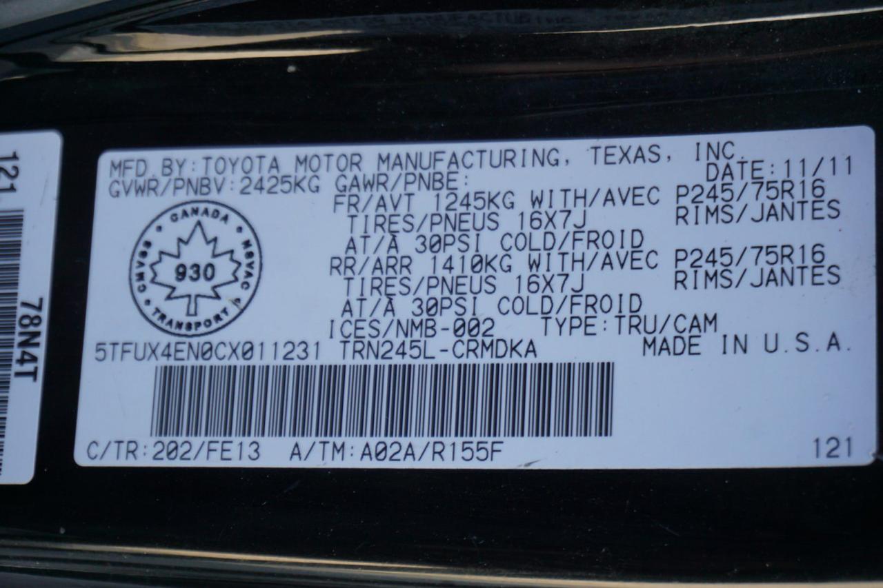 2012 Toyota Tacoma 2.7L 5 SPEED 4WD CERTIFIED BLUETOOTH CRUISE CHROME - Photo #30