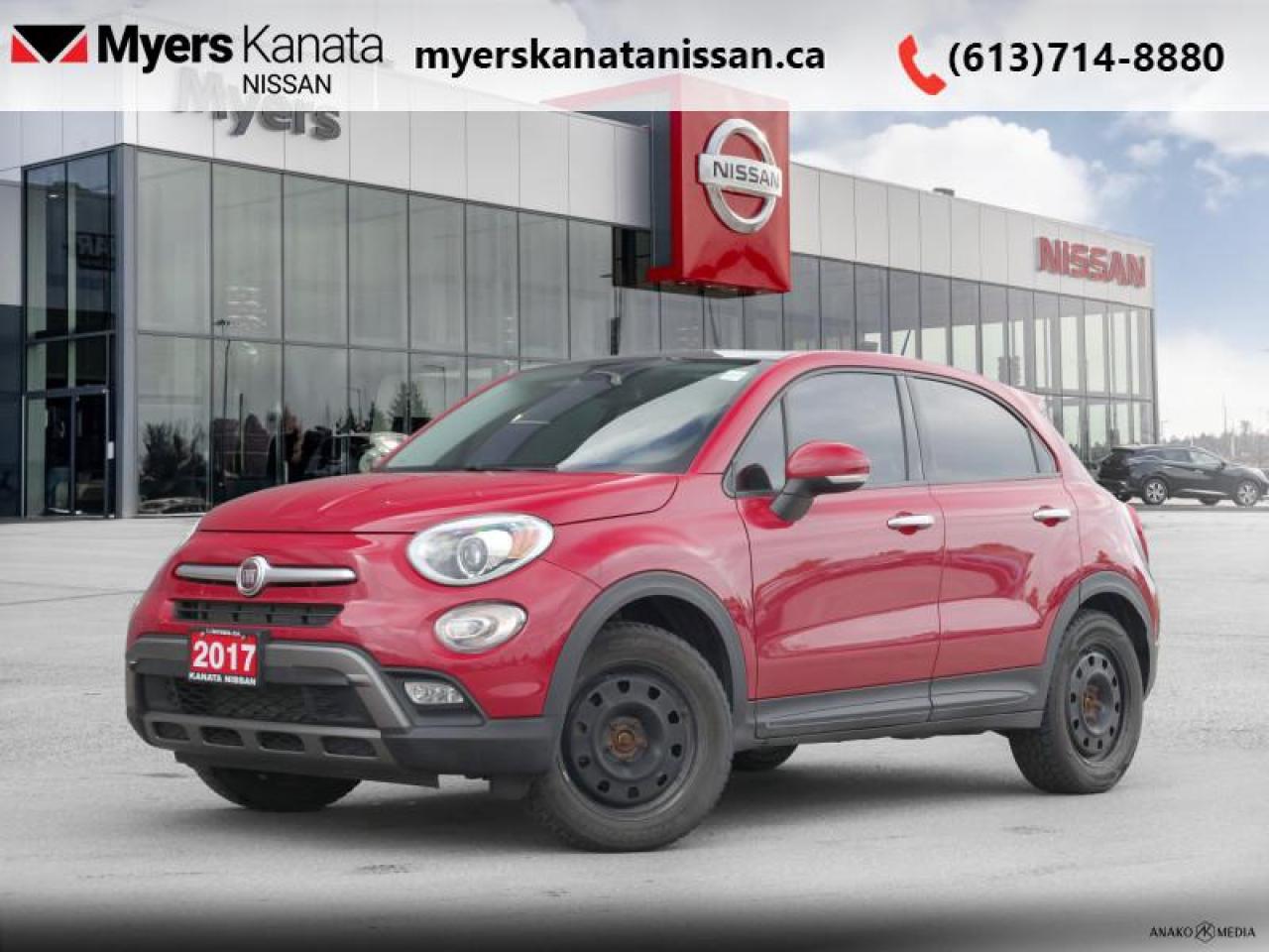 <b>Uconnect,  Aluminum Wheels,  Air Conditioning,  Fog Lamps,  Steering Wheel Audio Control!</b><br> <br>  Compare at $14835 - KANATA NISSAN PRICE is just $13995! <br> <br>   High driving position, well sized body and the ability to look stunningly beautiful from every angle. This 2017 Fiat 500X is the perfect city crossover. This  2017 FIAT 500X is fresh on our lot in Kanata. This  wagon has 137,110 kms. Its  nice in colour  . It has an automatic transmission and is powered by a   2.4L 4 Cylinder Engine. <br> <br> Our 500Xs trim level is Trekking. The 2017 Fiat 500X trekking is a versatile, capable small SUV with plenty of cabin room, great performances and excellent styling. With a large number of options such as aluminum wheels, cornering lights, front fog lights,  fully automatic projector beam halogen headlamps, a powerful 6 speaker stereo with a Uconnect 5 touch display, premium cloth bucket seats, remote key-less illuminated entry, leather steering wheel, air conditioning, cruise control, perimeter alarm and air filtration this Trekking version of the 500X has a lot on the table and then some. This vehicle has been upgraded with the following features: Uconnect,  Aluminum Wheels,  Air Conditioning,  Fog Lamps,  Steering Wheel Audio Control,  Power Windows,  Cruise Control. <br> To view the original window sticker for this vehicle view this <a href=http://www.chrysler.com/hostd/windowsticker/getWindowStickerPdf.do?vin=ZFBCFYCB4HP551089 target=_blank>http://www.chrysler.com/hostd/windowsticker/getWindowStickerPdf.do?vin=ZFBCFYCB4HP551089</a>. <br/><br> <br/><br> Payments from <b>$225.10</b> monthly with $0 down for 84 months @ 8.99% APR O.A.C. ( Plus applicable taxes -  and licensing    ).  See dealer for details. <br> <br>*LIFETIME ENGINE TRANSMISSION WARRANTY NOT AVAILABLE ON VEHICLES WITH KMS EXCEEDING 140,000KM, VEHICLES 8 YEARS & OLDER, OR HIGHLINE BRAND VEHICLE(eg. BMW, INFINITI. CADILLAC, LEXUS...)<br> Come by and check out our fleet of 50+ used cars and trucks and 150+ new cars and trucks for sale in Kanata.  o~o
