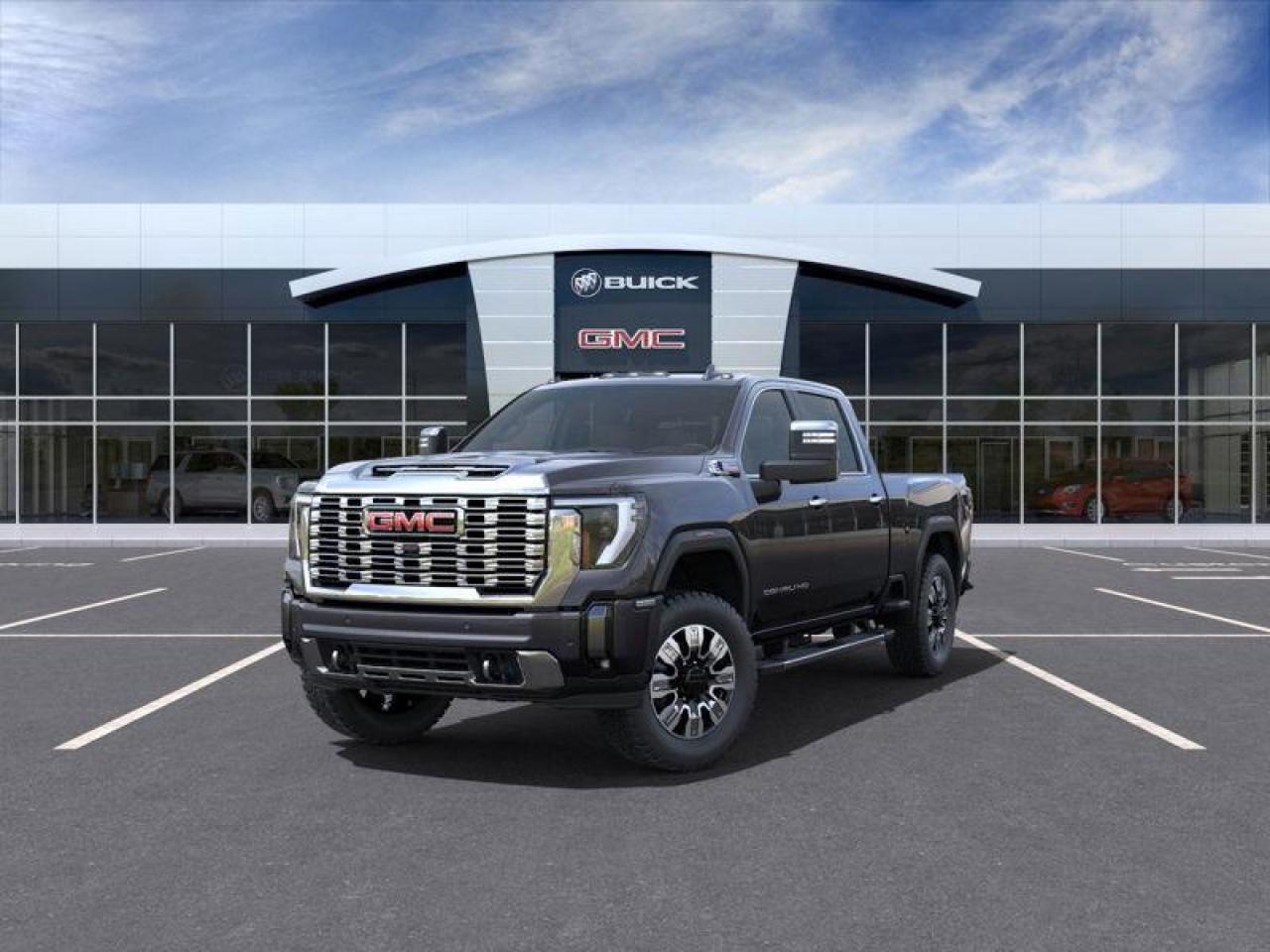 New 2025 GMC Sierra 2500 HD Denali Preferred Equipment Group 5SA|DENALI PREF EQUIP GROUP|ENG, DURAMAX 6.6L TURBO-DIESEL V8, B20-DIESEL COMPATIBLE|, ALLISON 10-SPEED|GVWR, 11,350 LBS. (5148 KG)|REAR AXLE, 3.42 RATIO|TITANIUM RUSH METALL for sale in Tillsonburg, ON