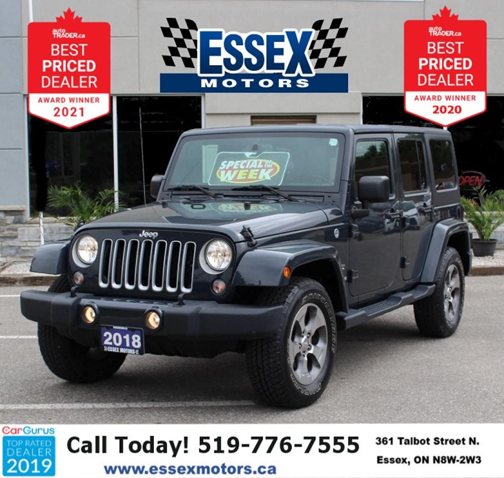 Used 2018 Jeep Wrangler Sahara*Unlimited*Low Ks*4x4*Bluetooth*Two Tops for sale in Essex, ON