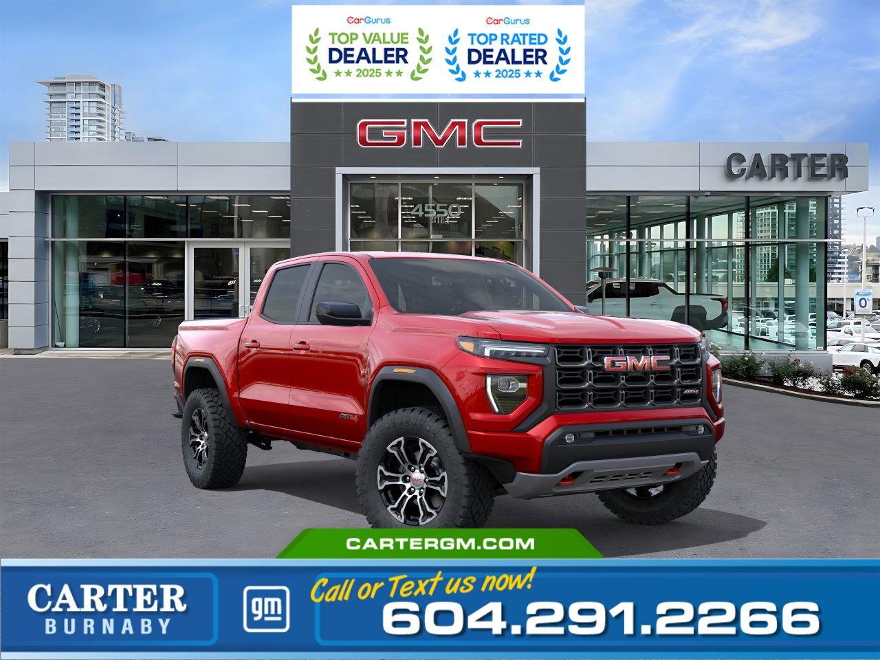 New 2025 GMC Canyon AT4 4WD | 310 HP TURBOMAX ENGINE/TRAILERING SYSTEM for sale in Burnaby, BC