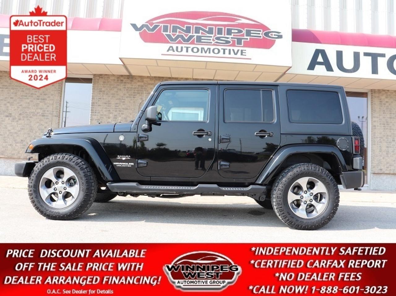 Used 2016 Jeep Wrangler Unlimited SAHARA 3.6L V6 4X4, LOADED, SHARP & EXTRA CLEAN!! for sale in Headingley, MB